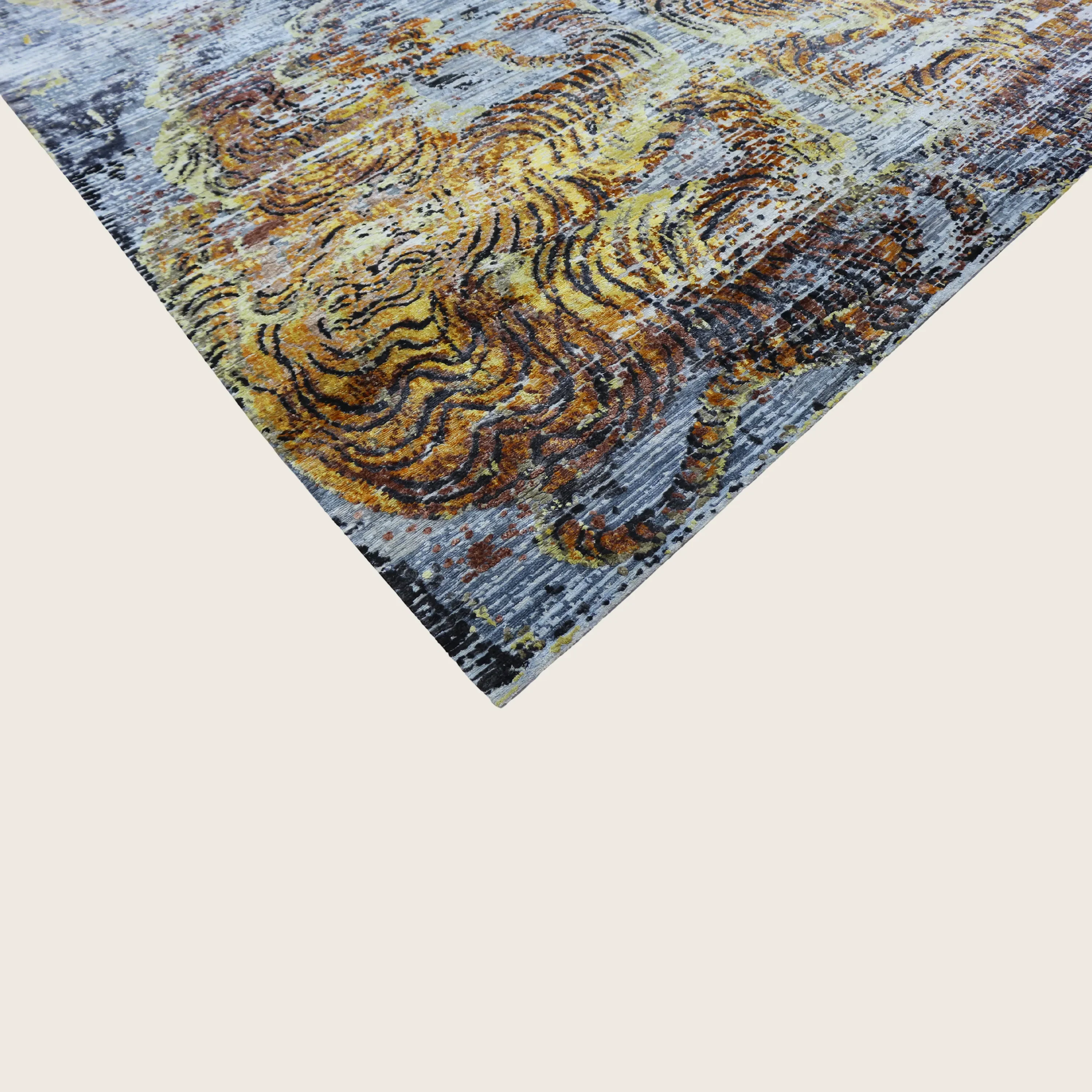 Tibetan Nu Vibrant Silk Rug - Midnight Sunburst - Image 3