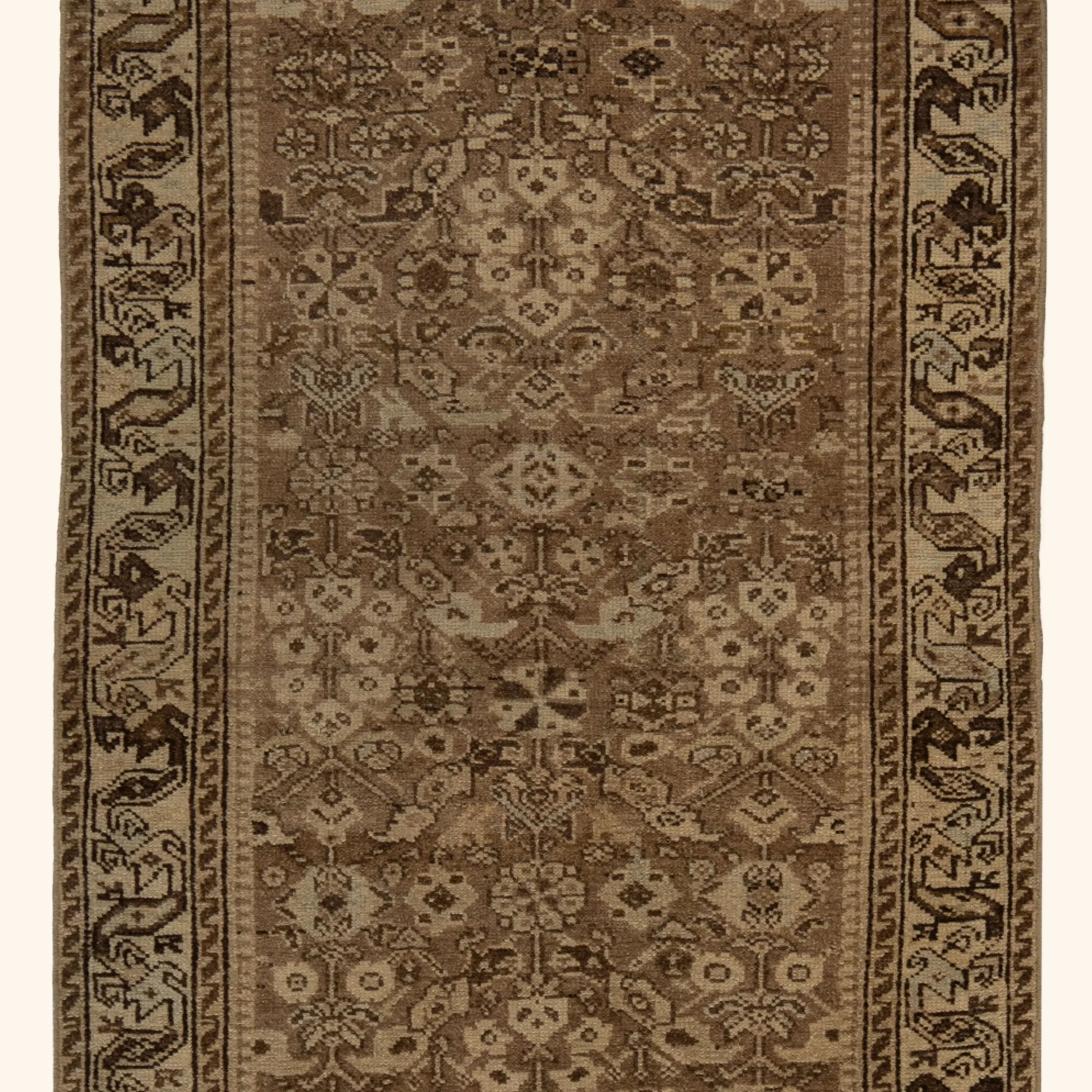 Brown Malayer Vintage Rug - 3'3" x 10'2" - Image 2