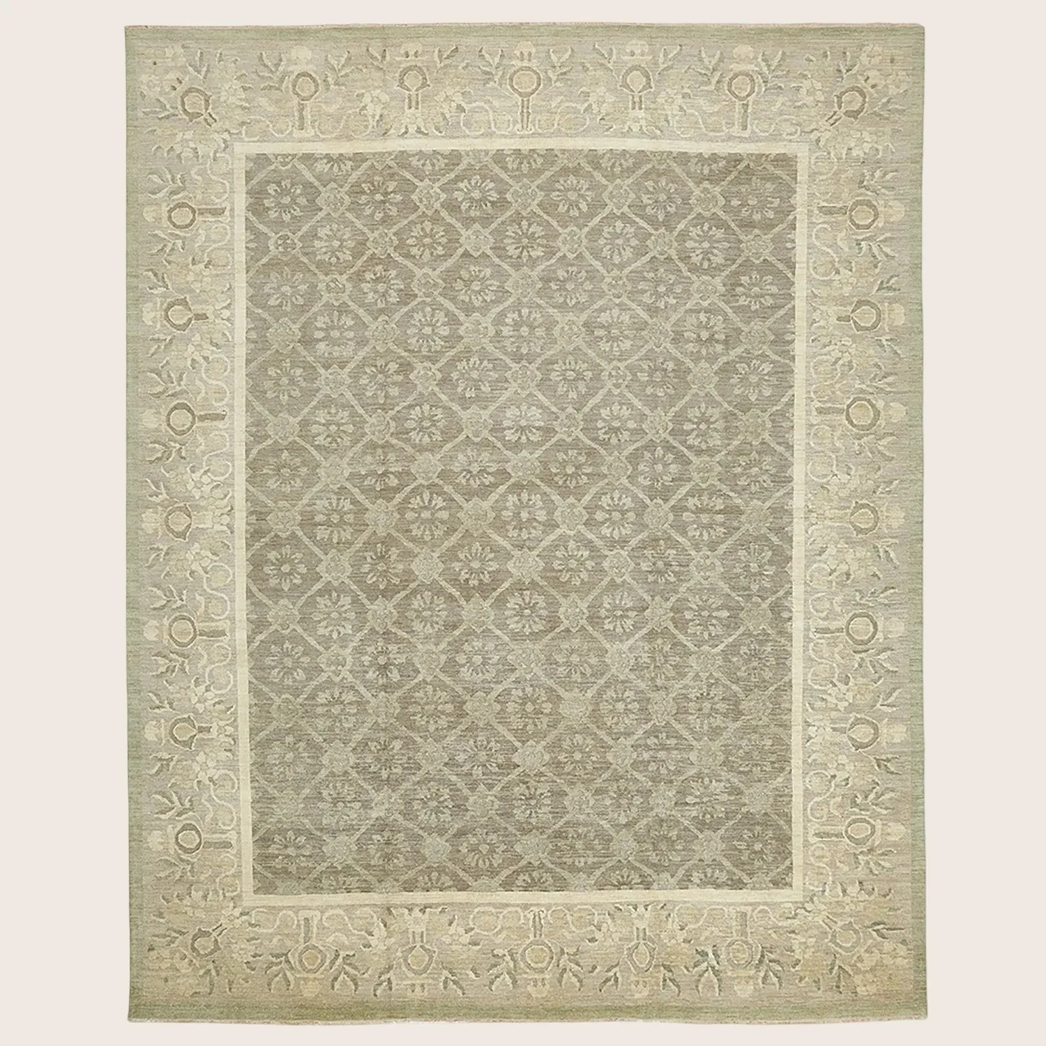 Grey Traditional Wool Rug - 11'7" x 14'3"