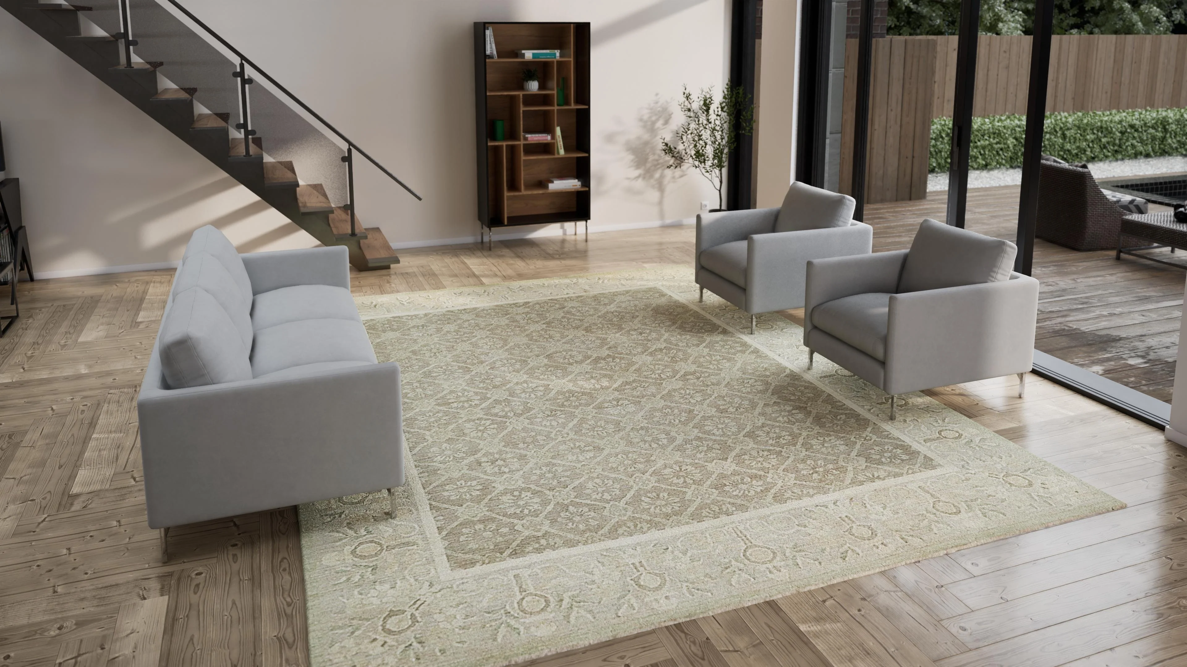 Grey Traditional Wool Rug - 11'7" x 14'3" - Image 3