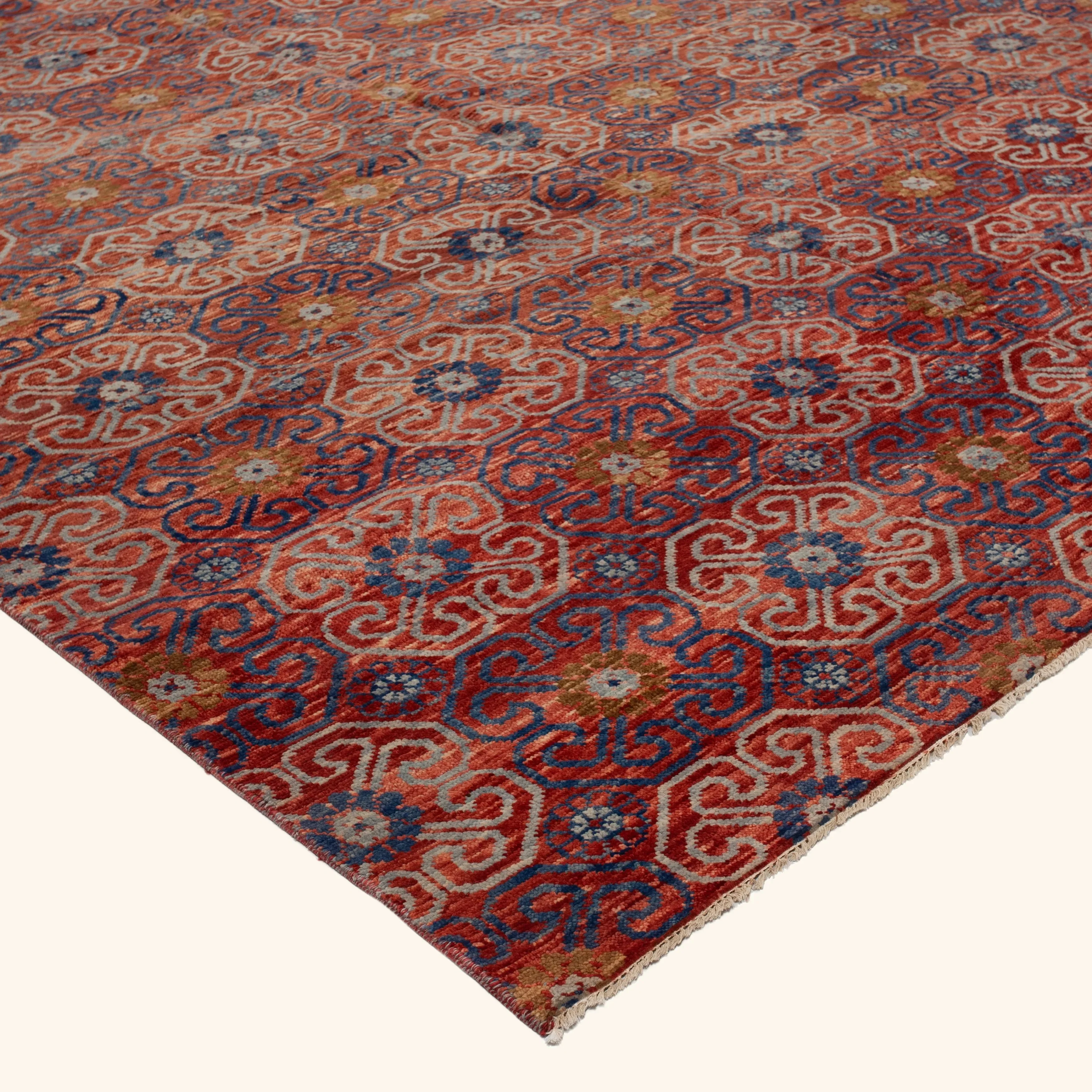 Red Modern Wool Rug - 10'1" x 14'1" - Image 3