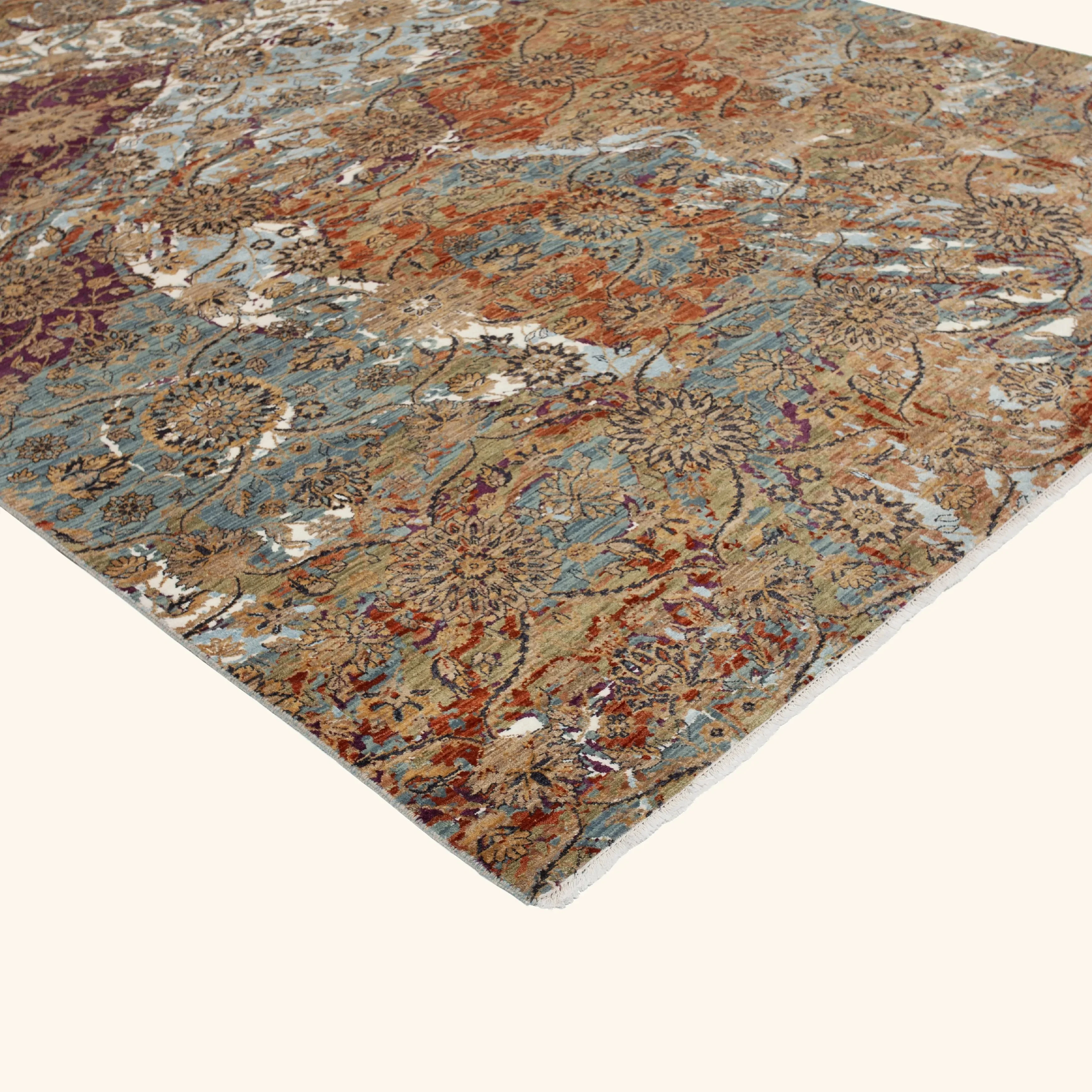 Floral Vintage Wool Rug - 9' x 12' - Image 4
