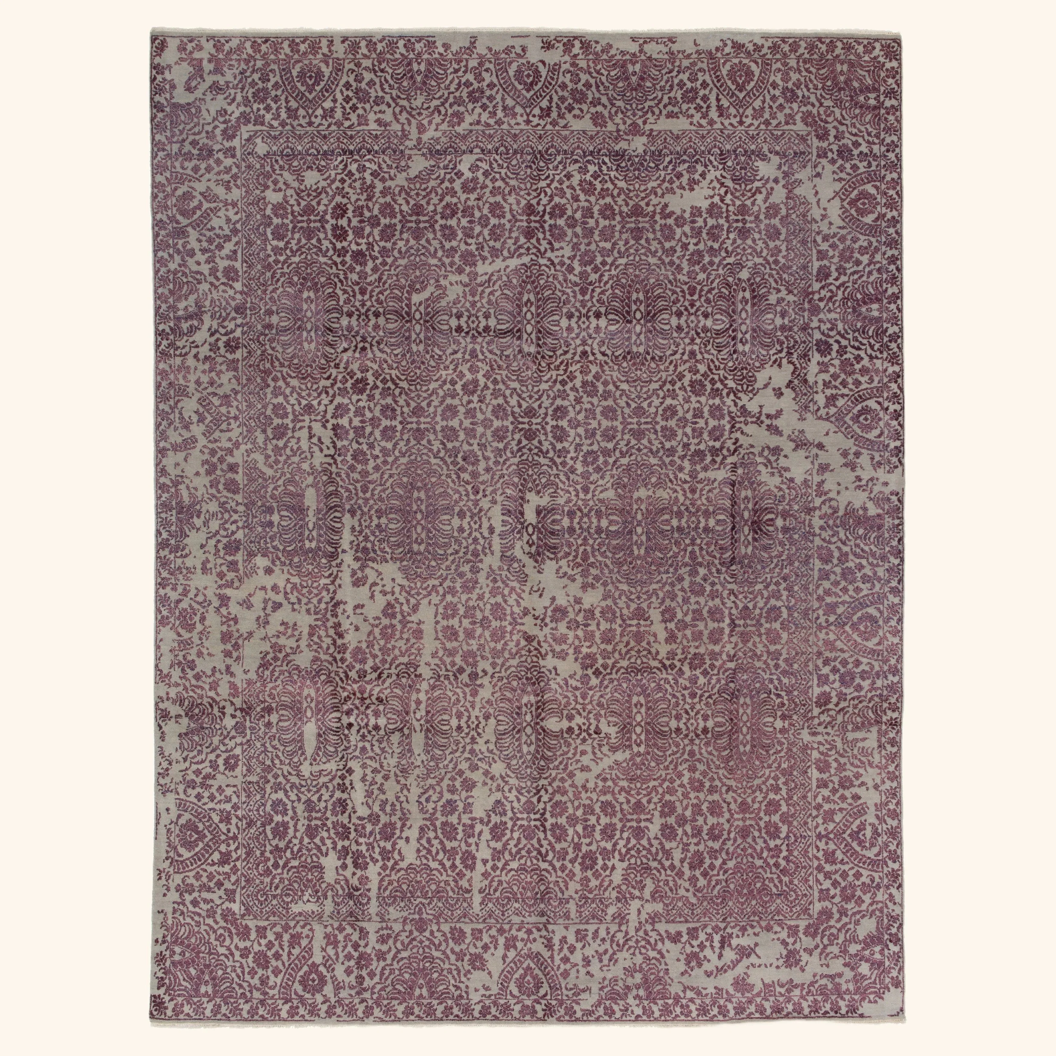 Purple Modern Wool Rug - 8'1" x 10'2"