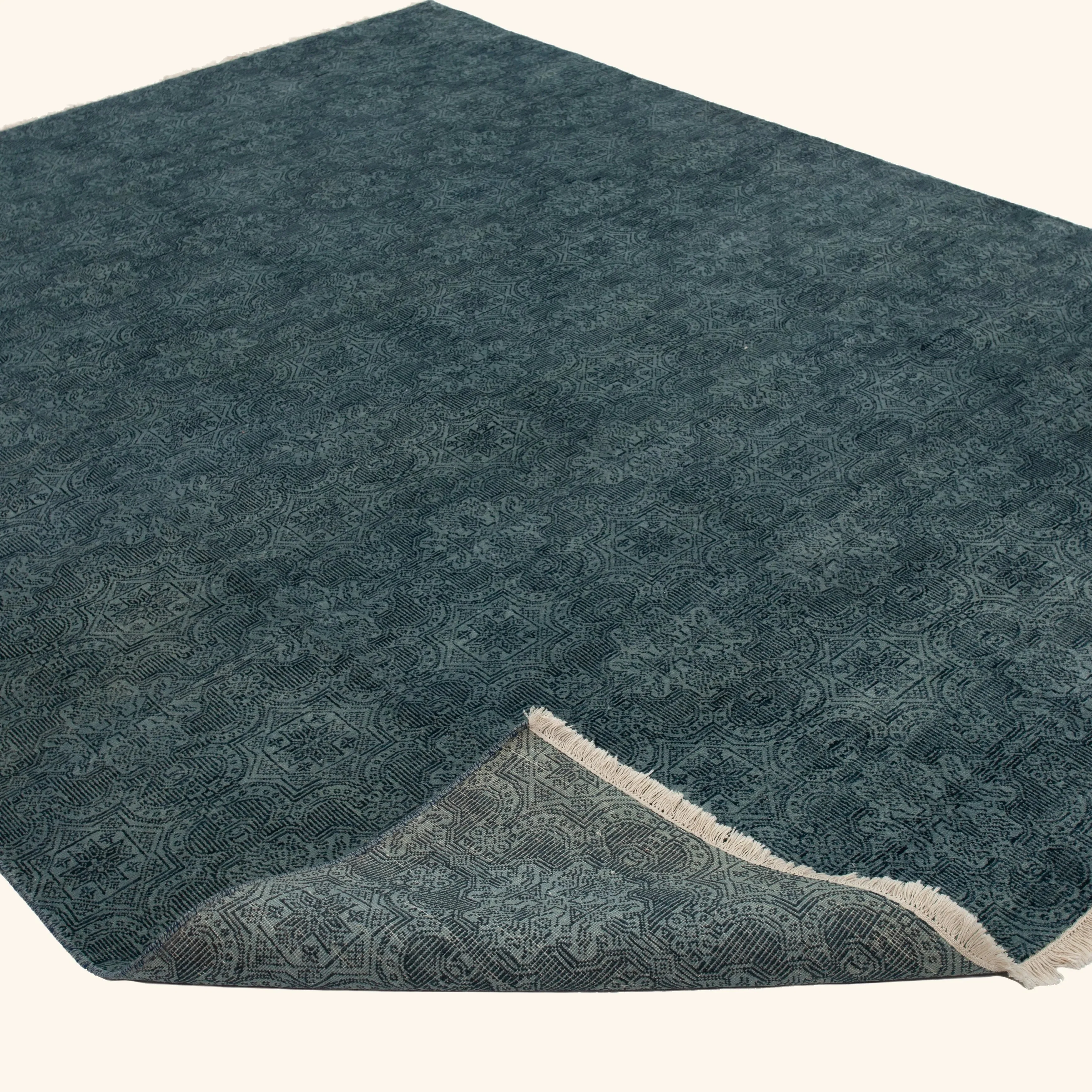 Blue Modern Wool Rug - 8' x 10'2" - Image 5