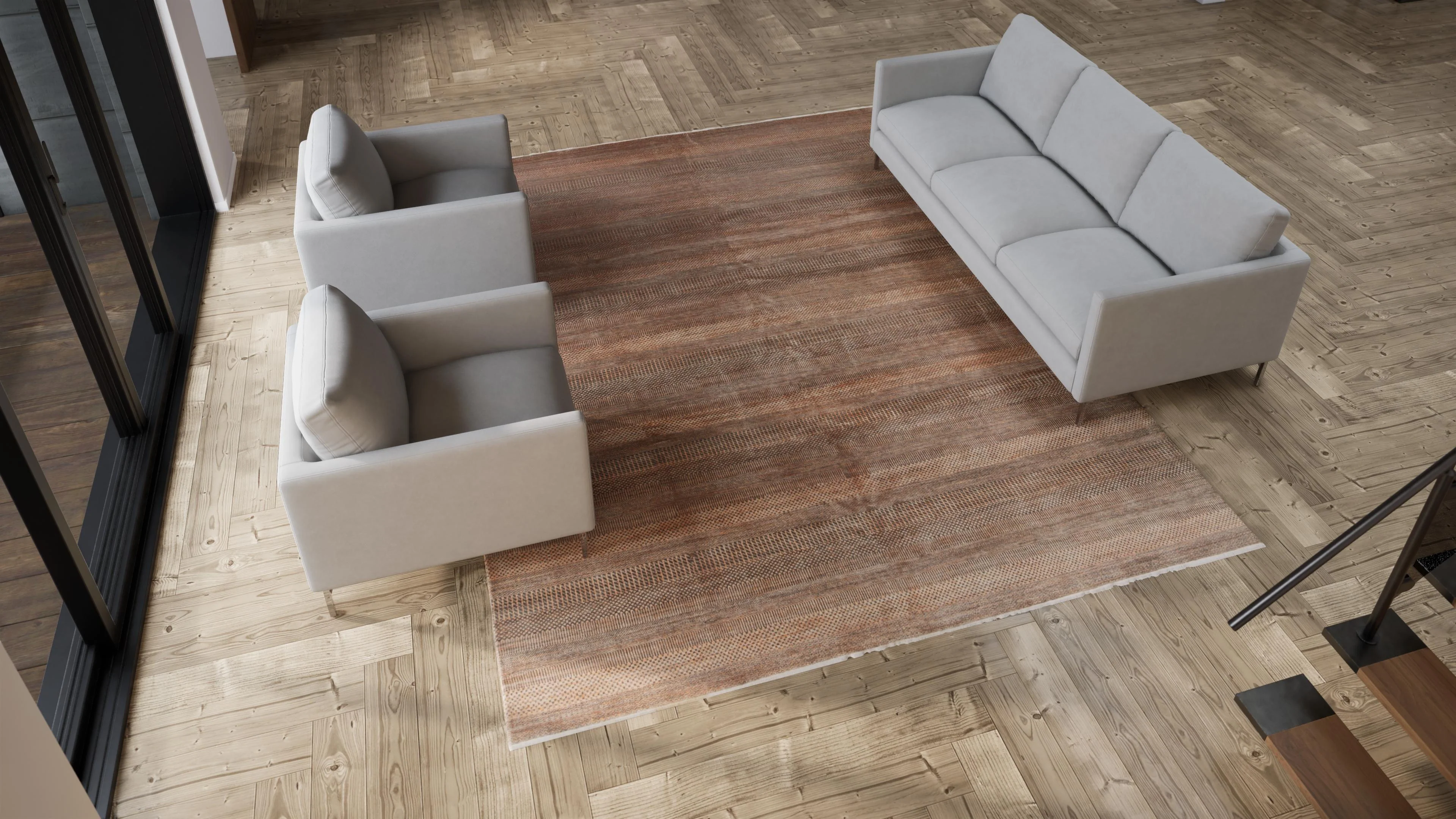 Brown Modern Wool Rug - 9' x 11'10" - Image 7