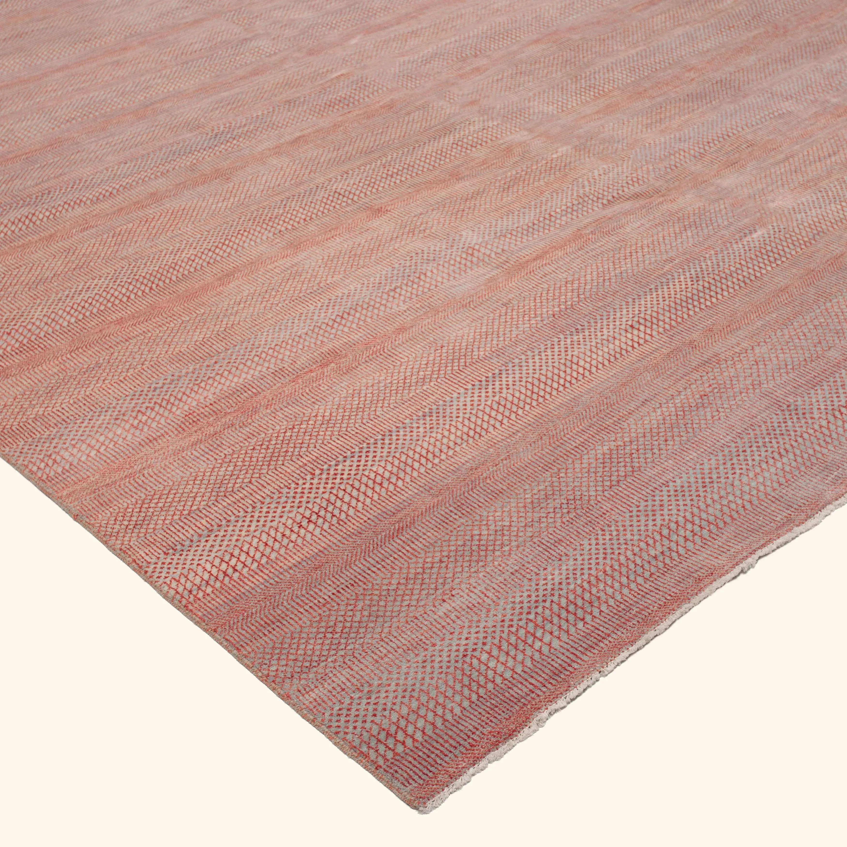 Red Modern Wool Rug - 10'3" x 14'2" - Image 3