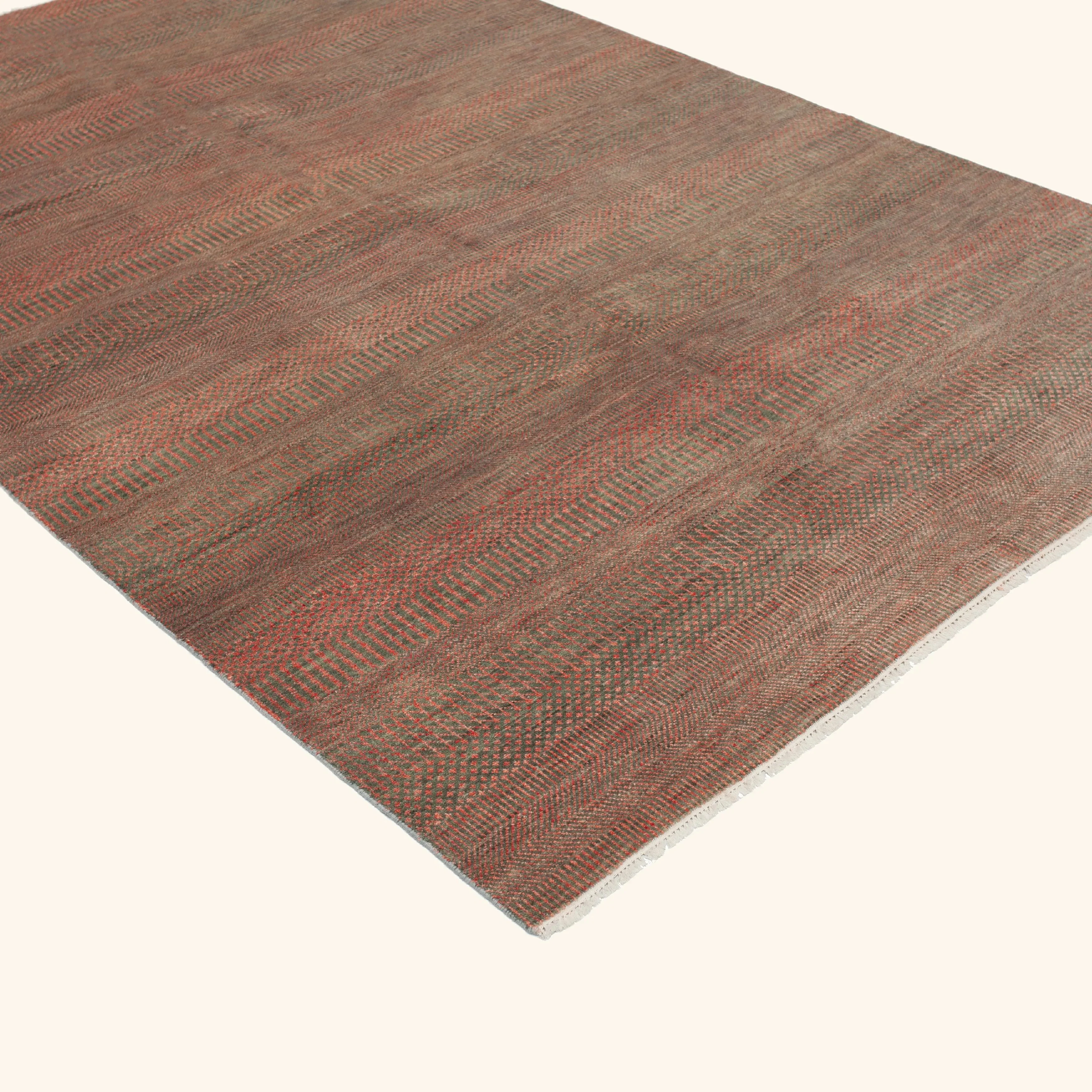 Brown Modern Wool Rug - 6'1" x 9'4" - Image 3
