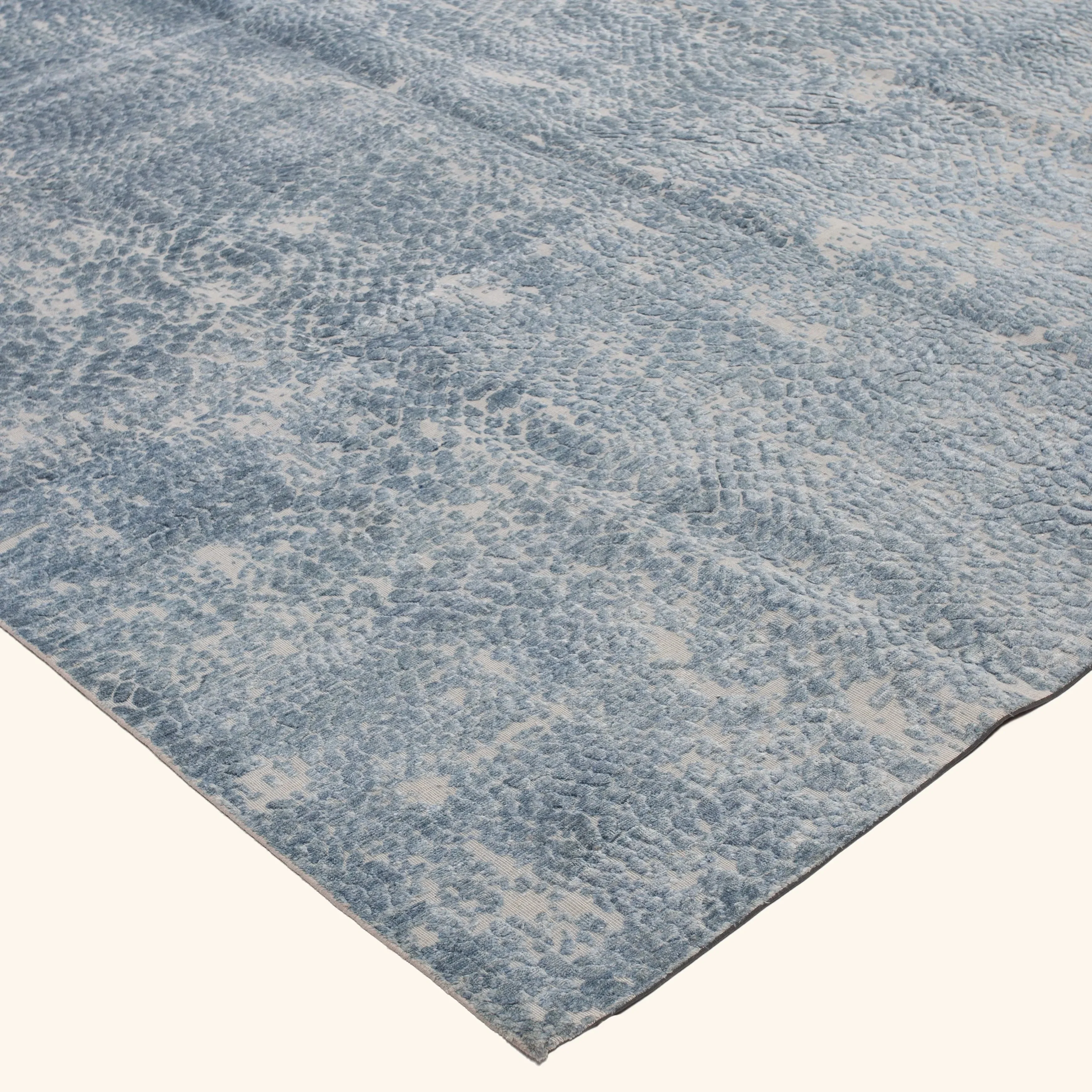 Blue Modern Wool Rug - 9'1" x 11'10" - Image 4