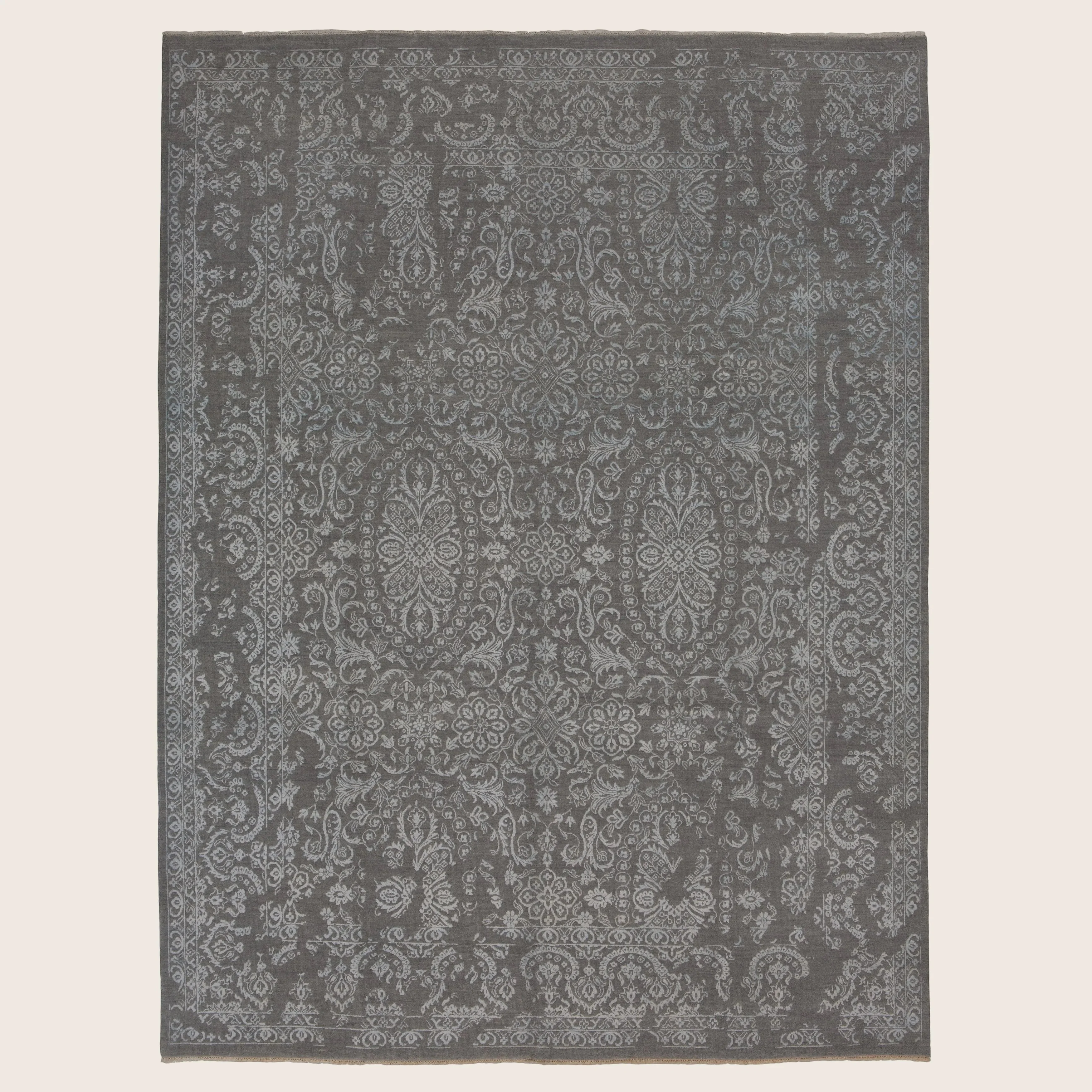 Grey Modern Wool Blend Rug - 8'2" x 10'