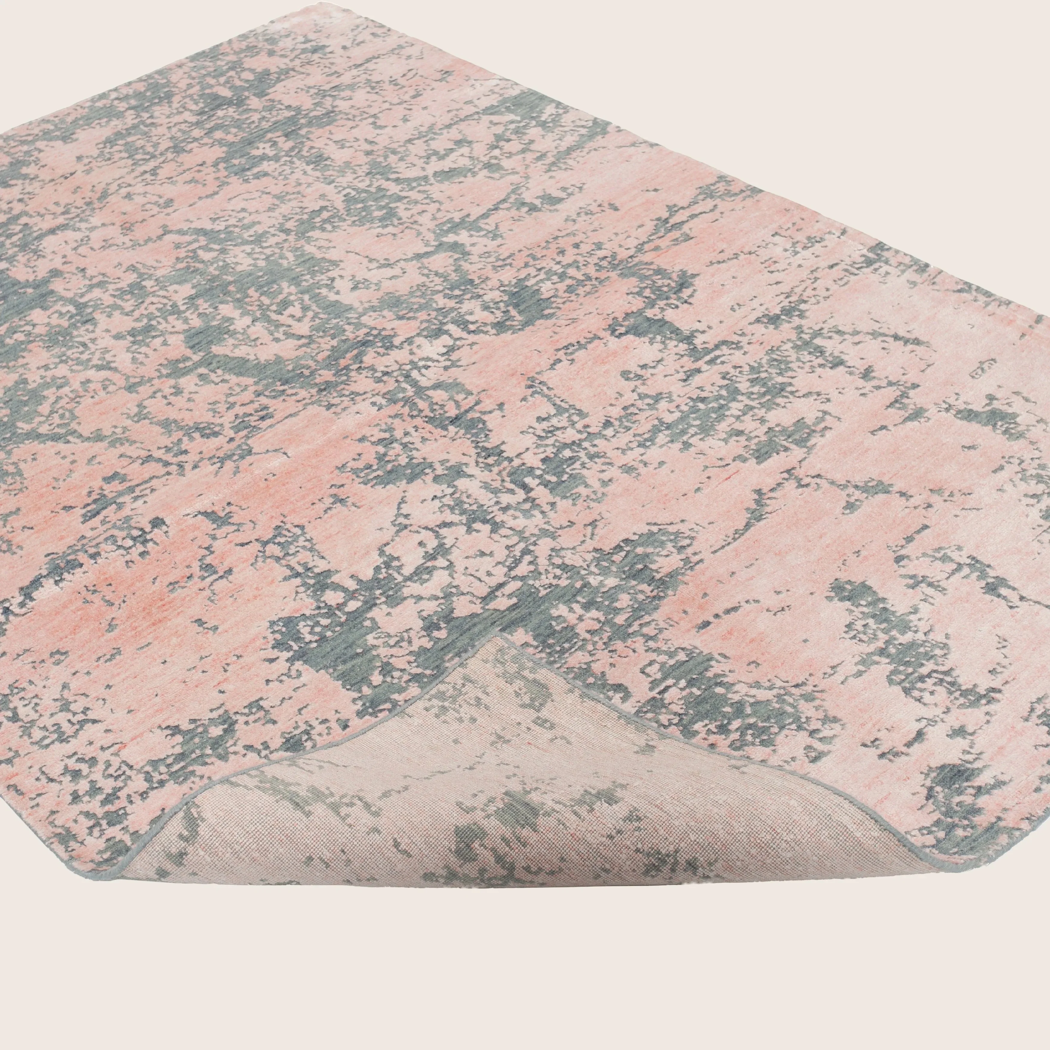 Pink & Grey Modern Wool Blend Rug - 4'10" x 6'10" - Image 4