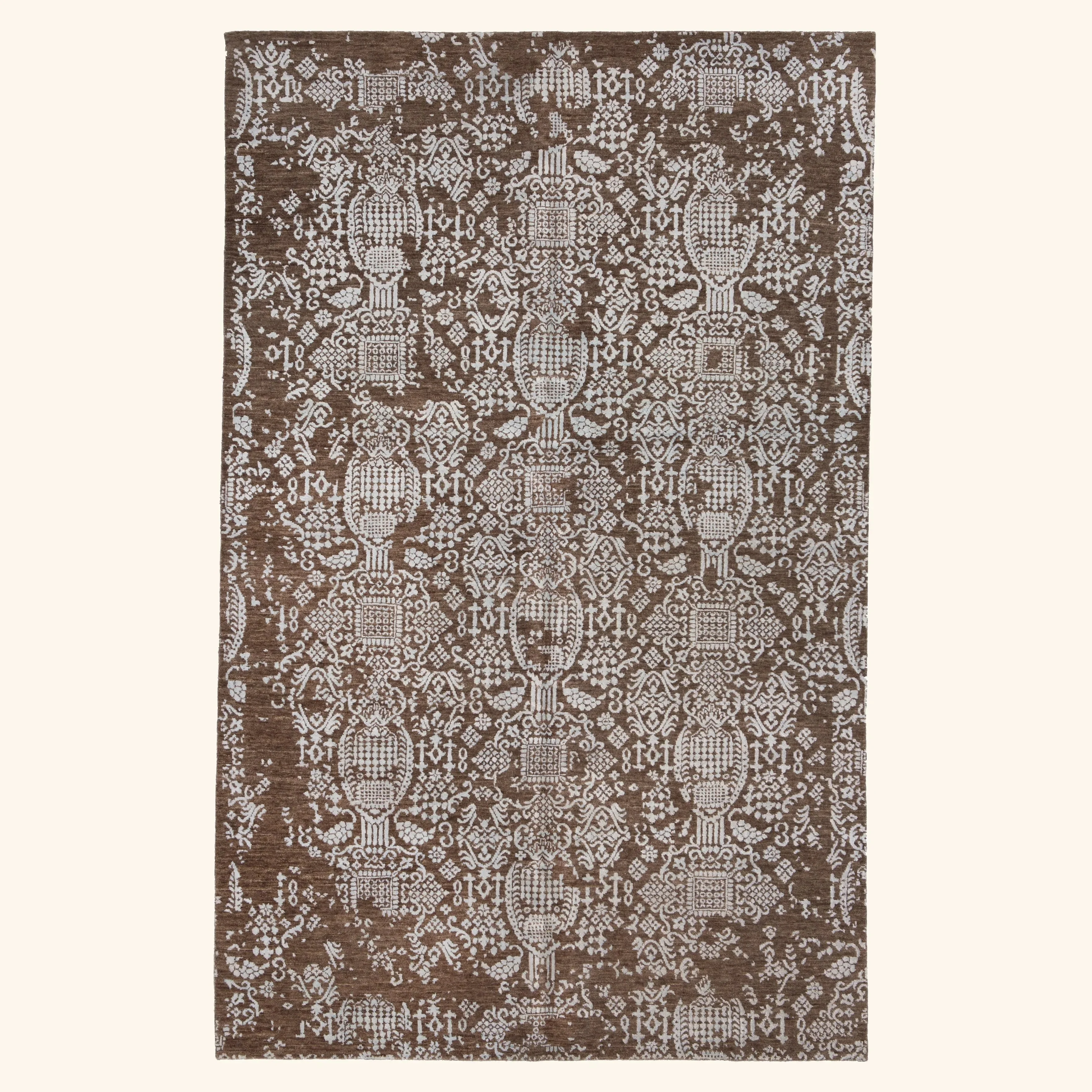 Brown Modern Wool Blend Rug - 5'2" x 8'1"