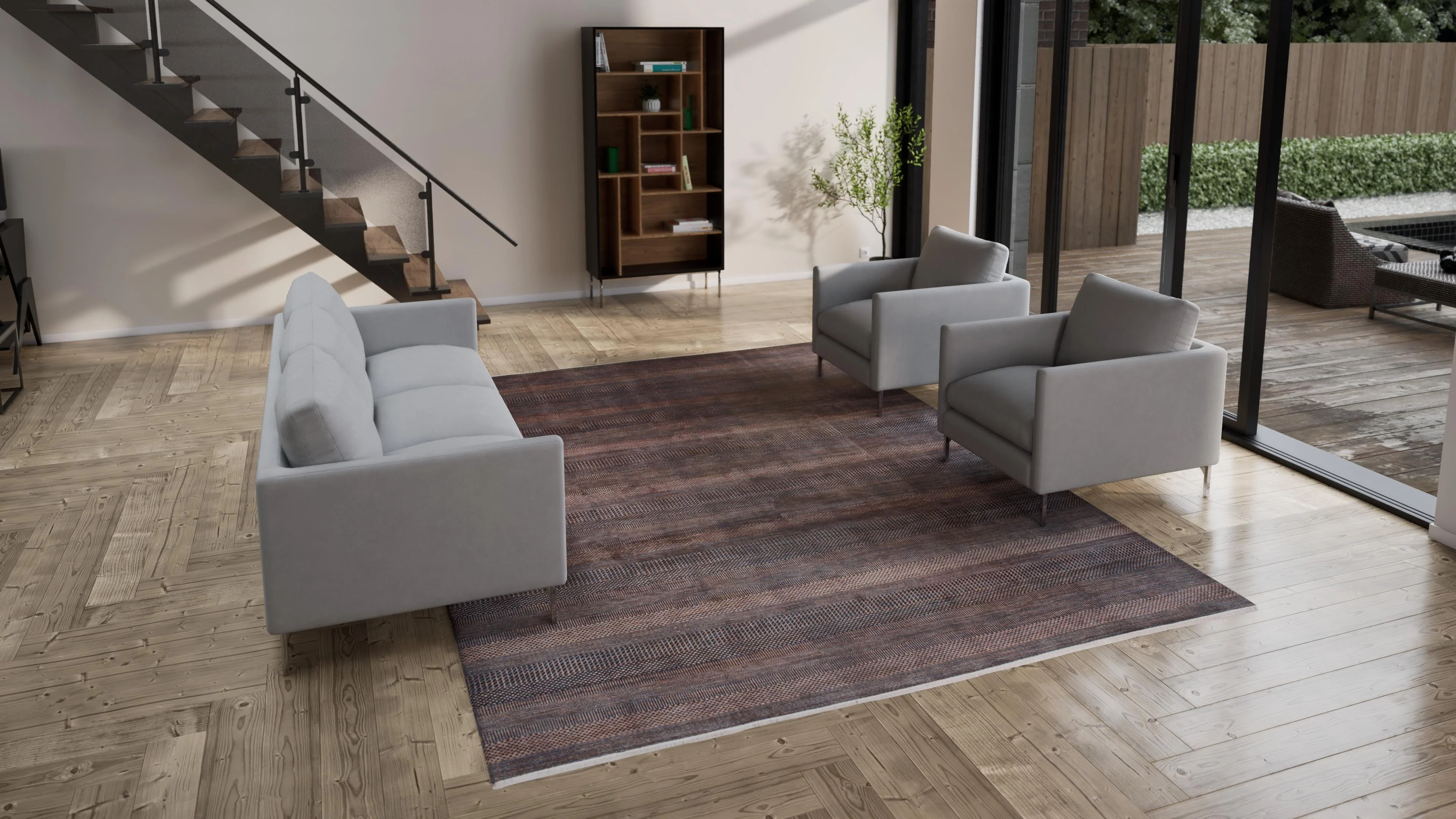 Purple Modern Wool Blend Rug - 9'1" x 12'2" - Image 3