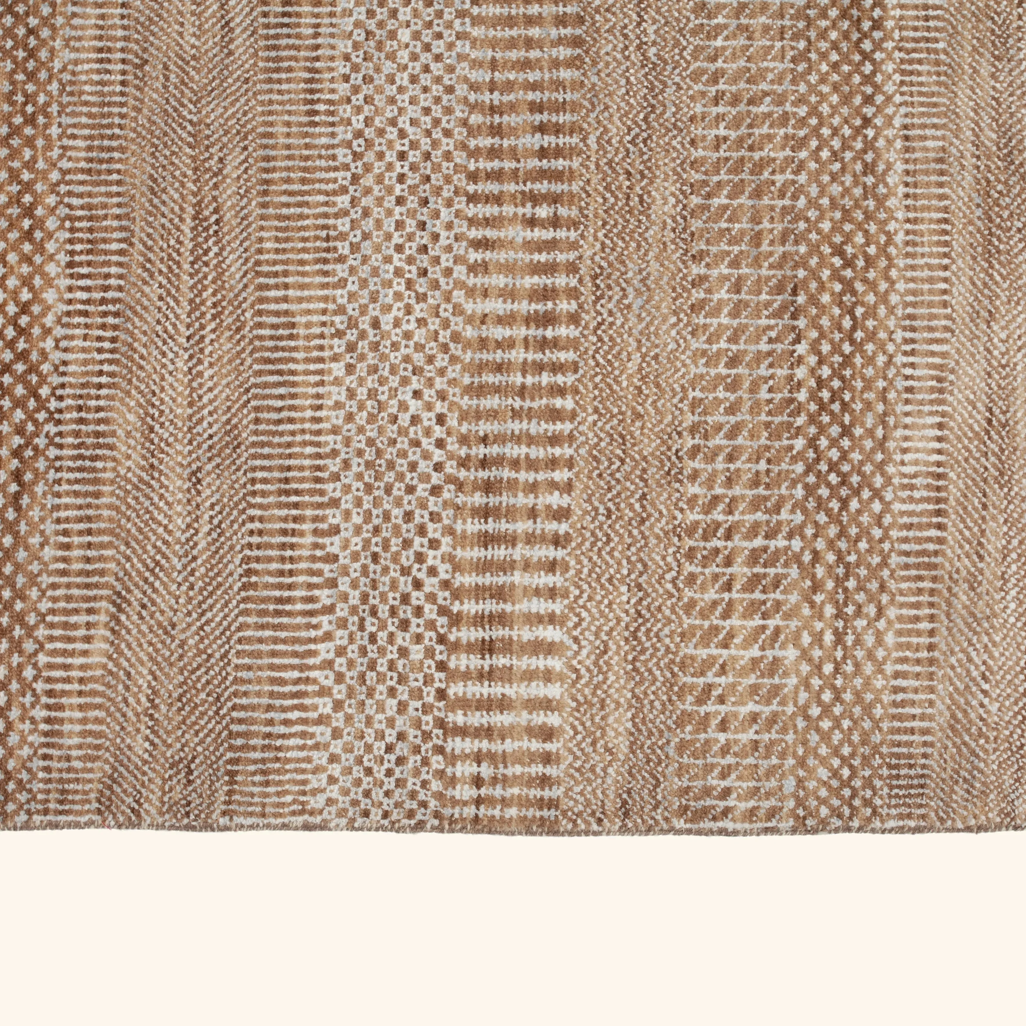 Brown Modern Wool Blend Rug - 6'2" x 9'4" - Image 5