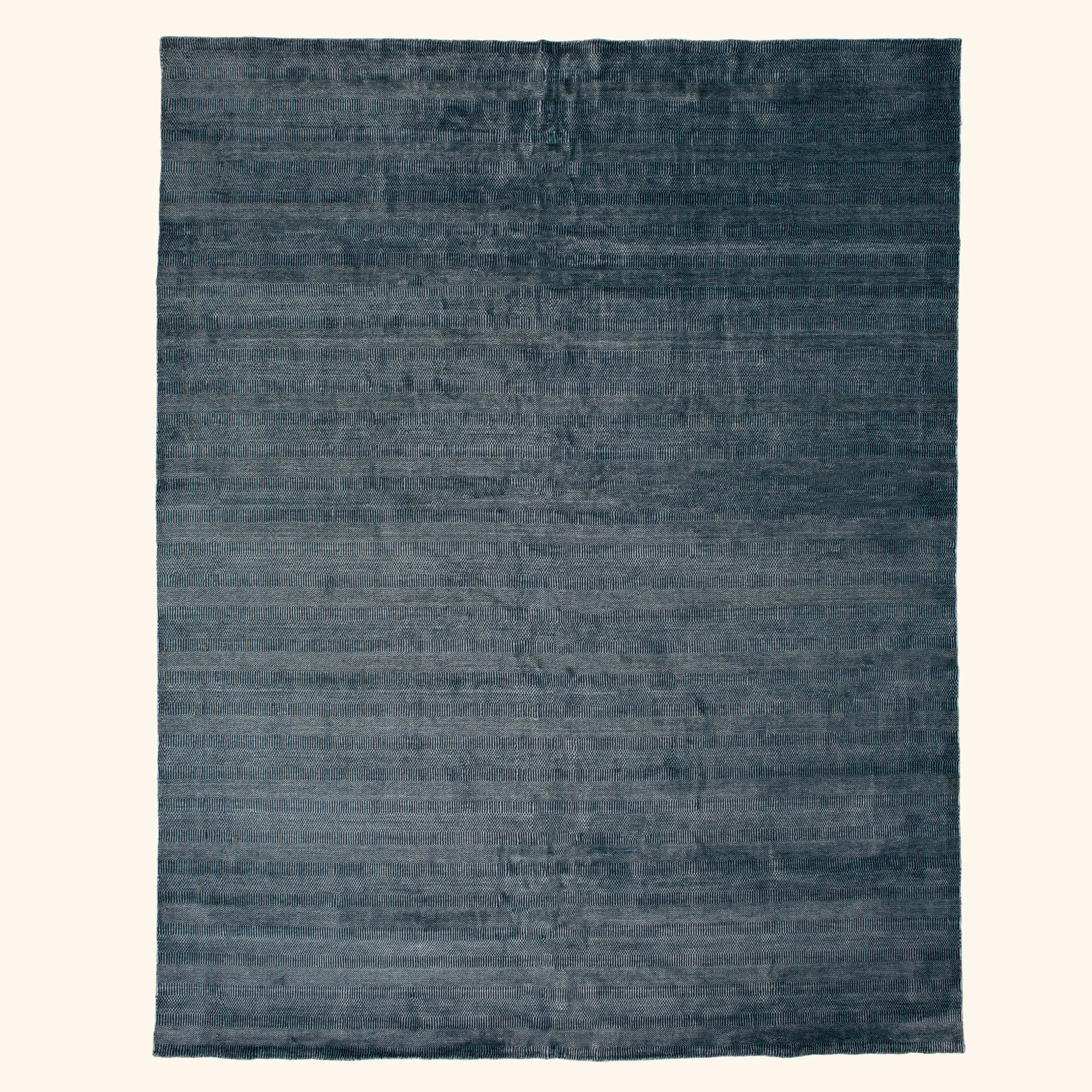 Blue Modern Cotton Blend Rug - 12'2" x 15'0"
