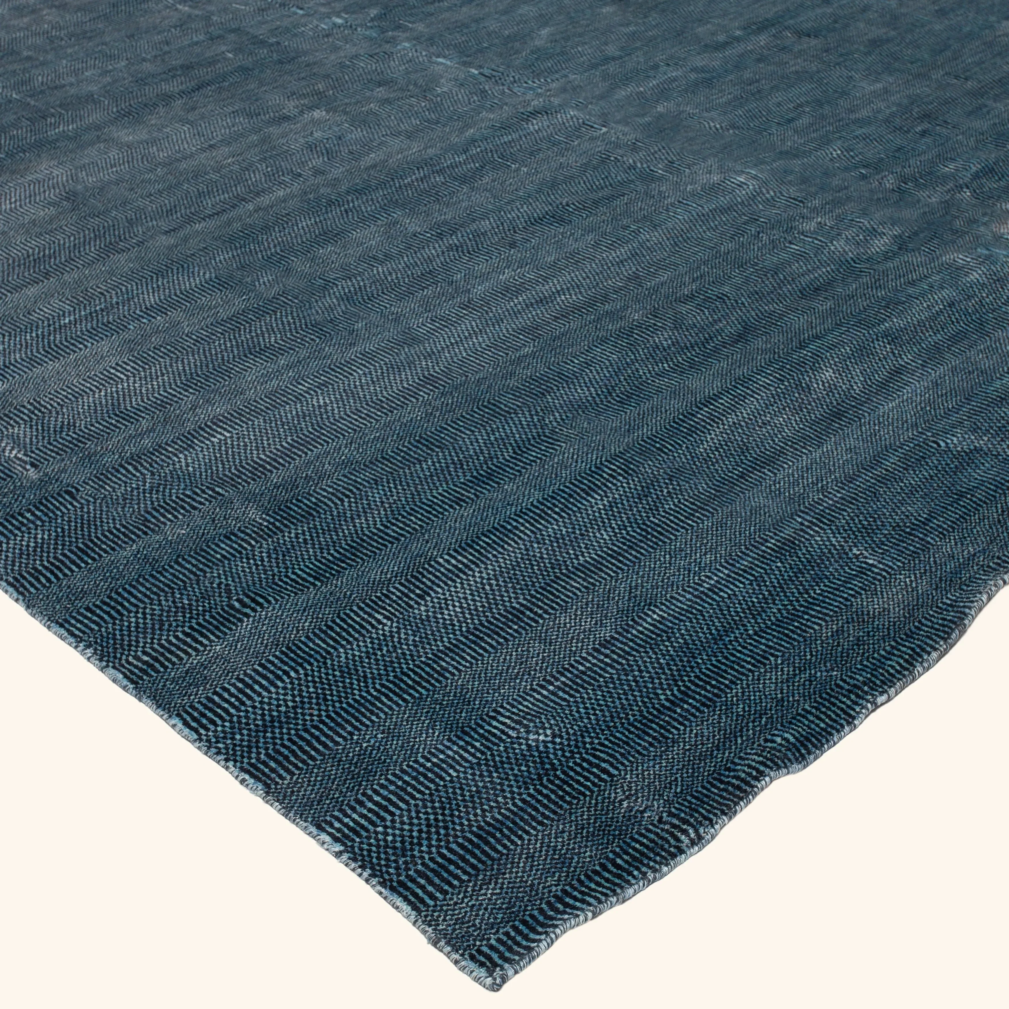 Blue Modern Cotton Blend Rug - 12'2" x 15'0" - Image 3