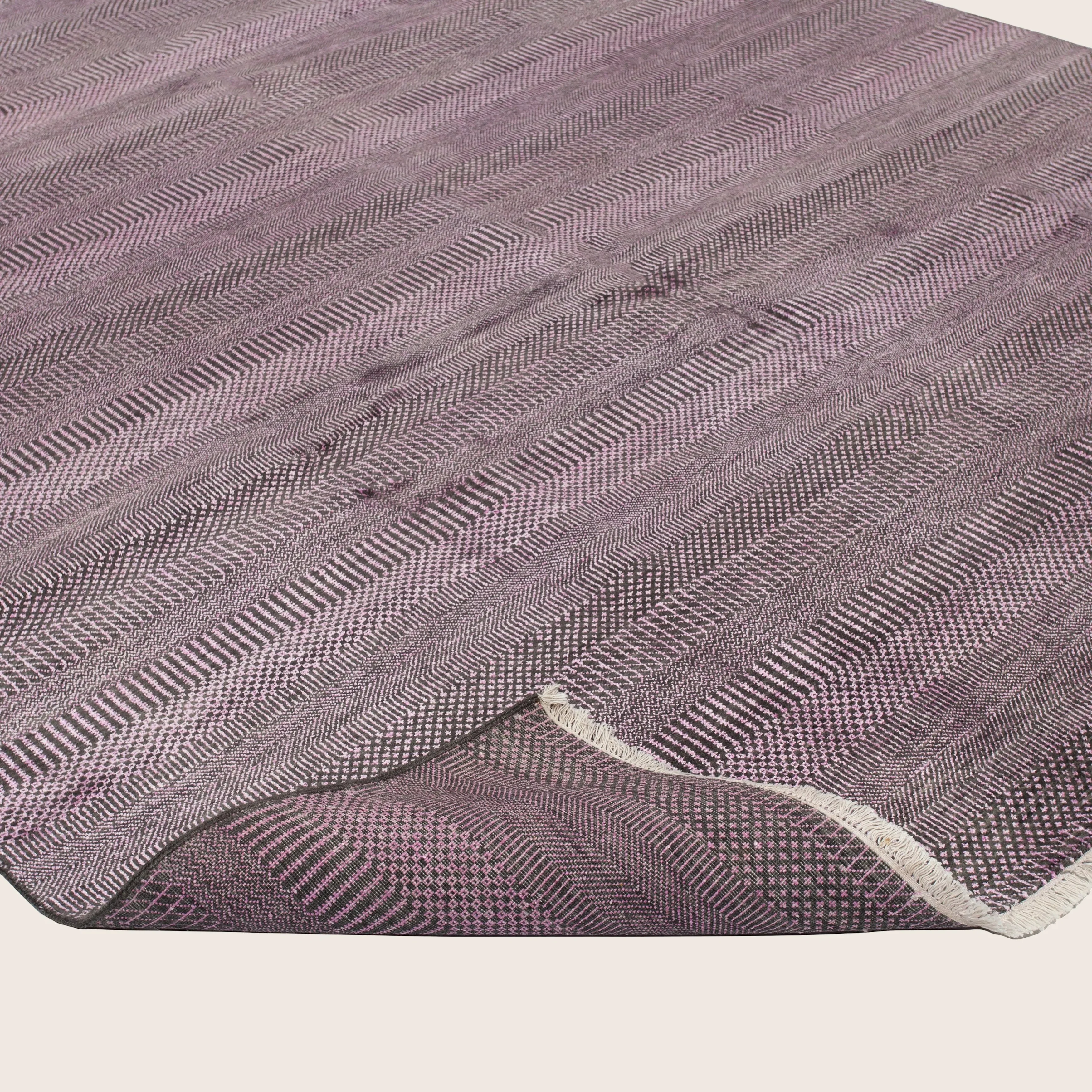 Purple Modern Wool Silk Blend Rug - 9'1" x 12'4" - Image 5