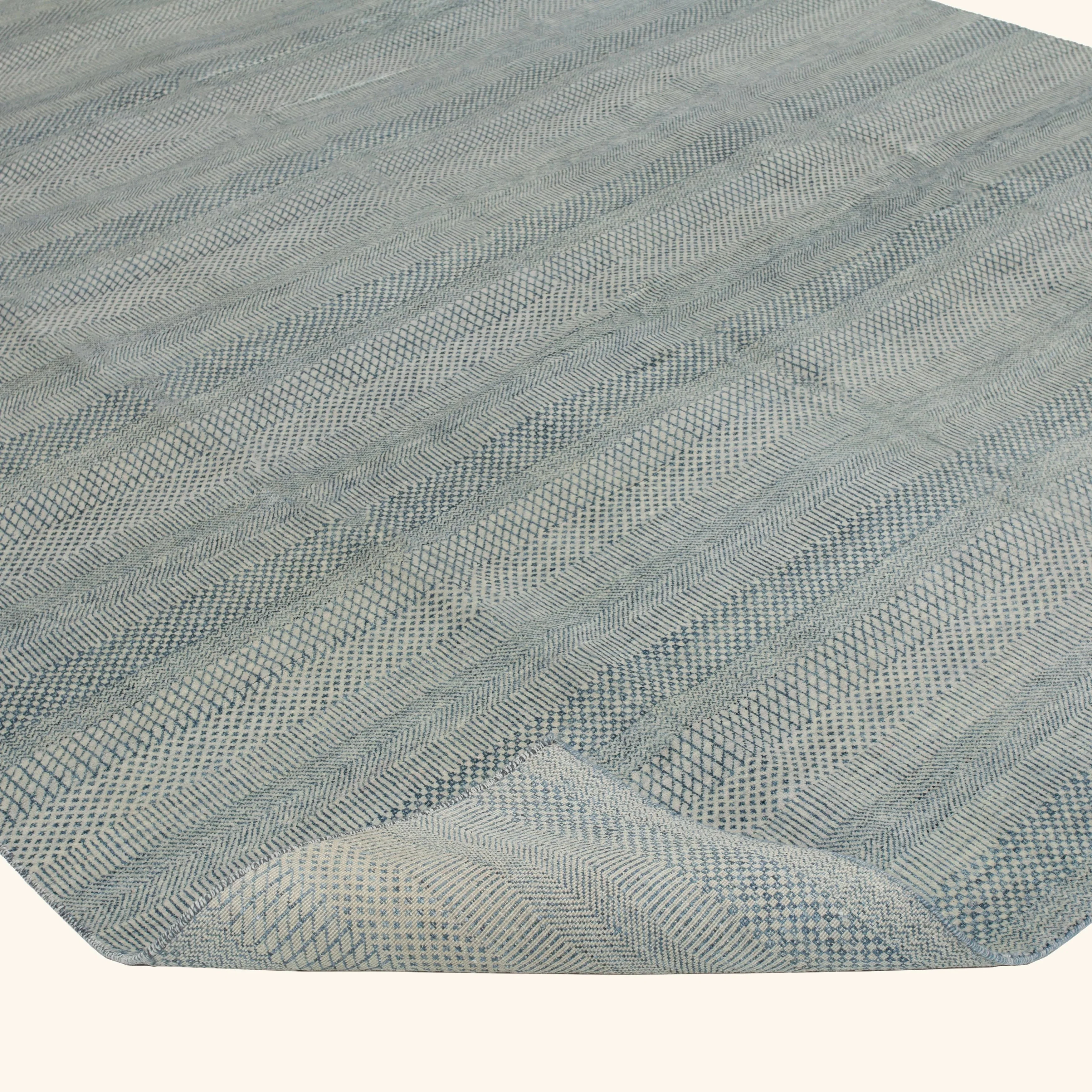 Grey Modern Wool Blend Rug - 9'1" x 12'4" - Image 5