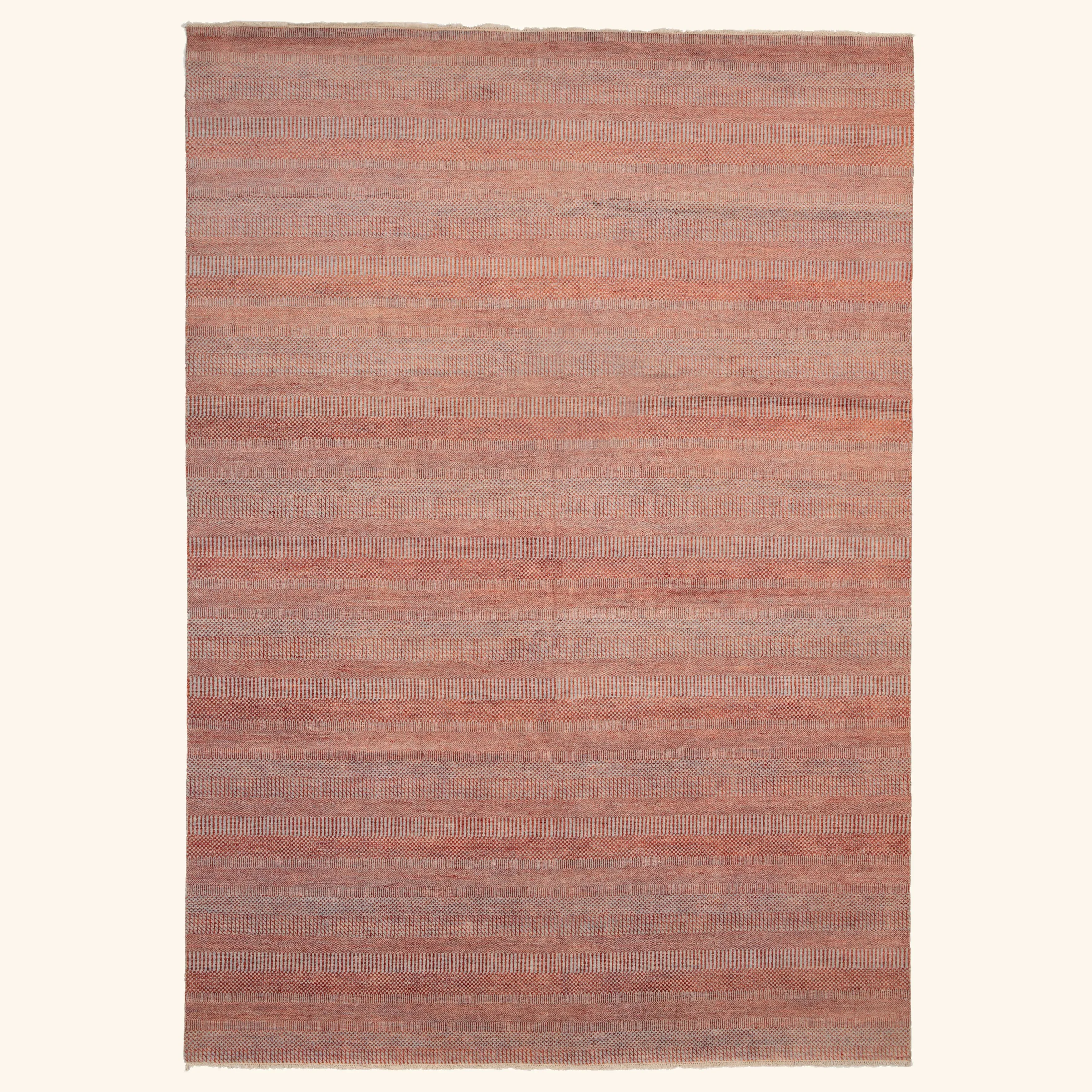 Red Modern Wool Blend Rug - 10' x 14'2"