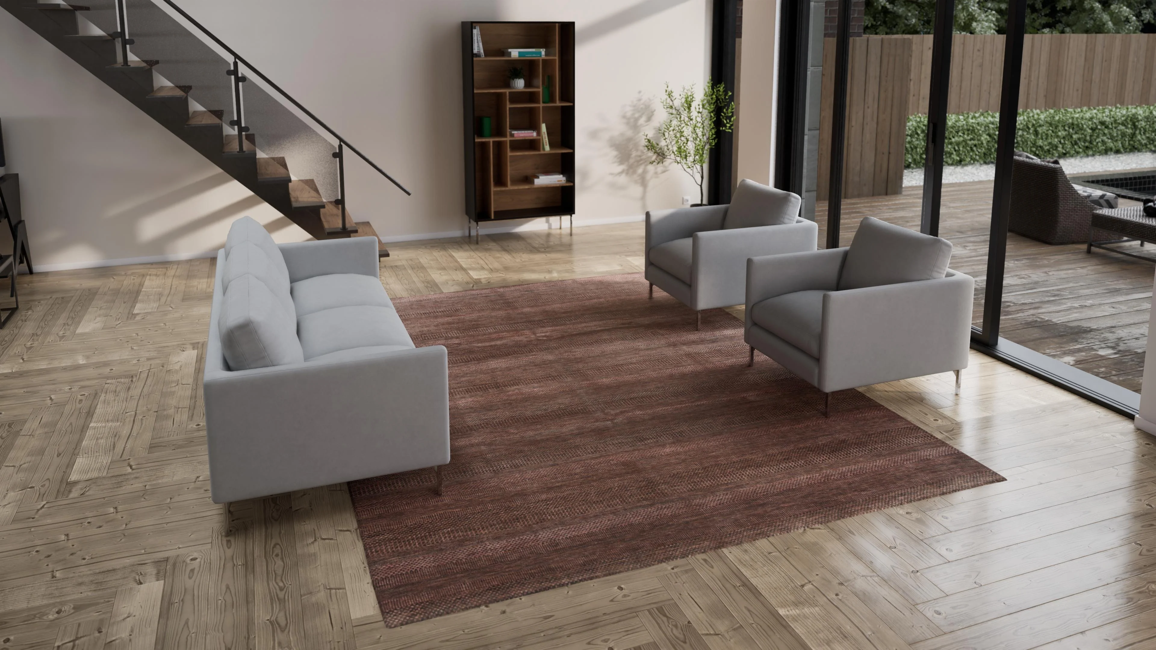 Brown Modern Wool Blend Rug - 9'4" x 12'2" - Image 3