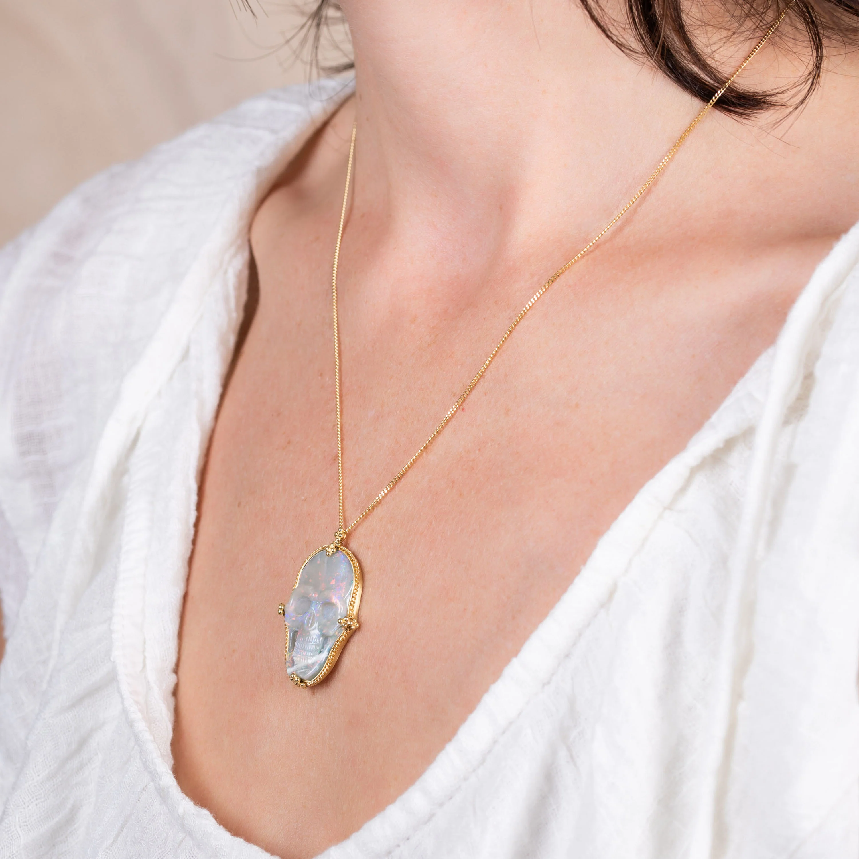 Medium Ethiopian Opal 18k One-of-a-Kind Necklace - Image 3