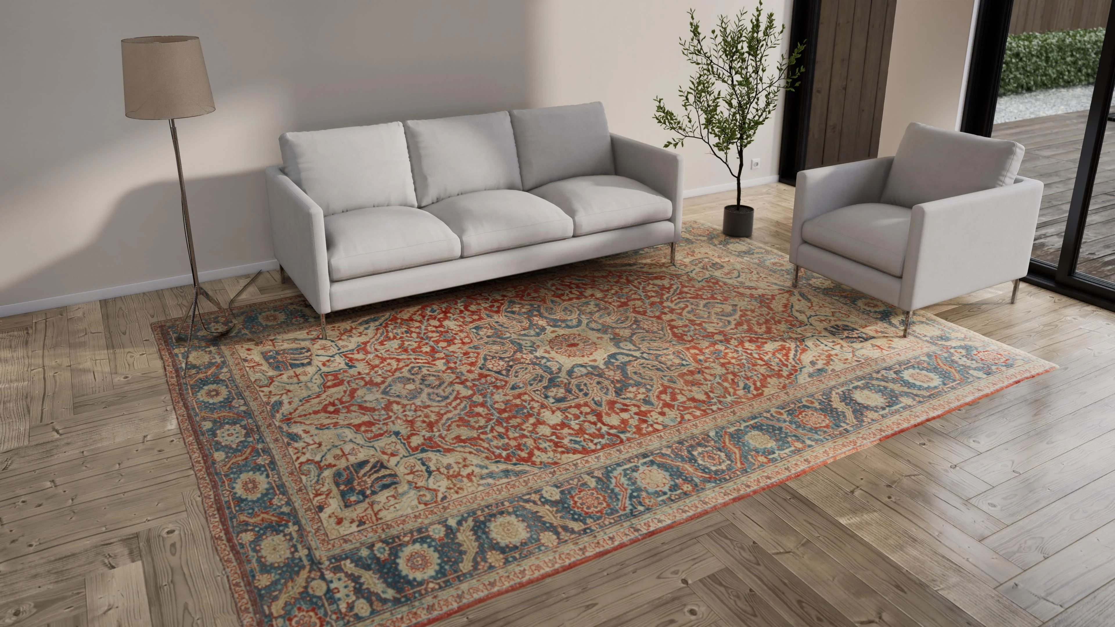 Red Antique Persian Rug - 8'8" x 11'9" - Image 8