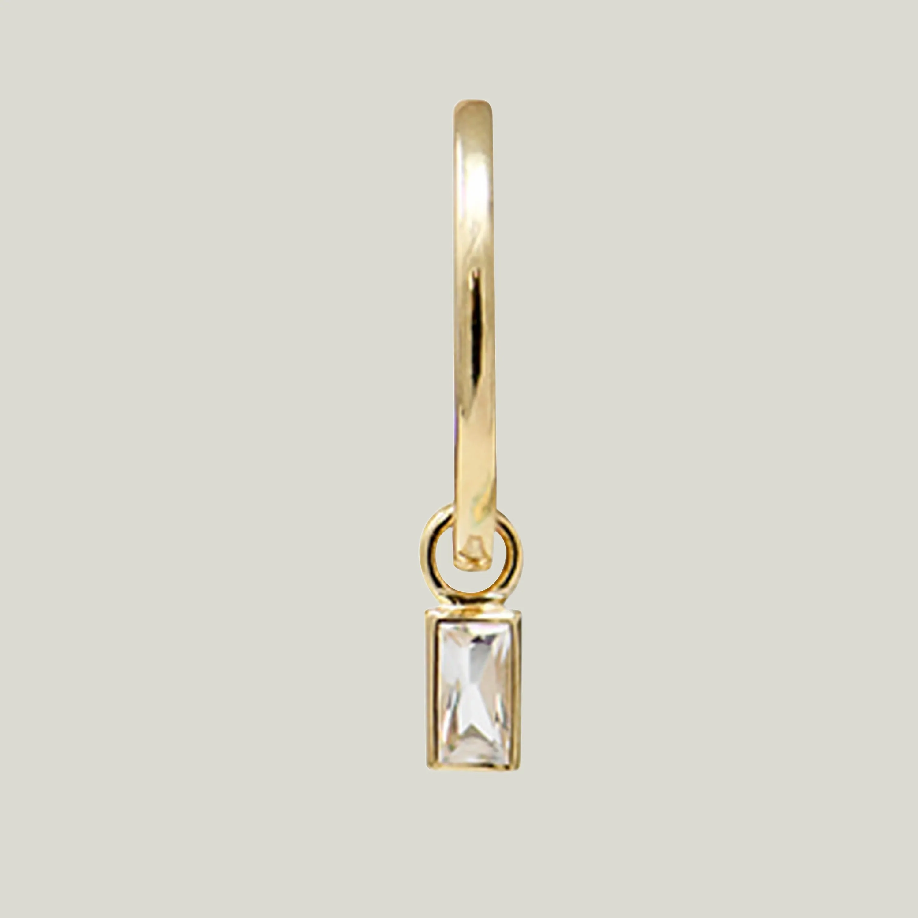 Baguette Hoop Charm Earrings - Image 3