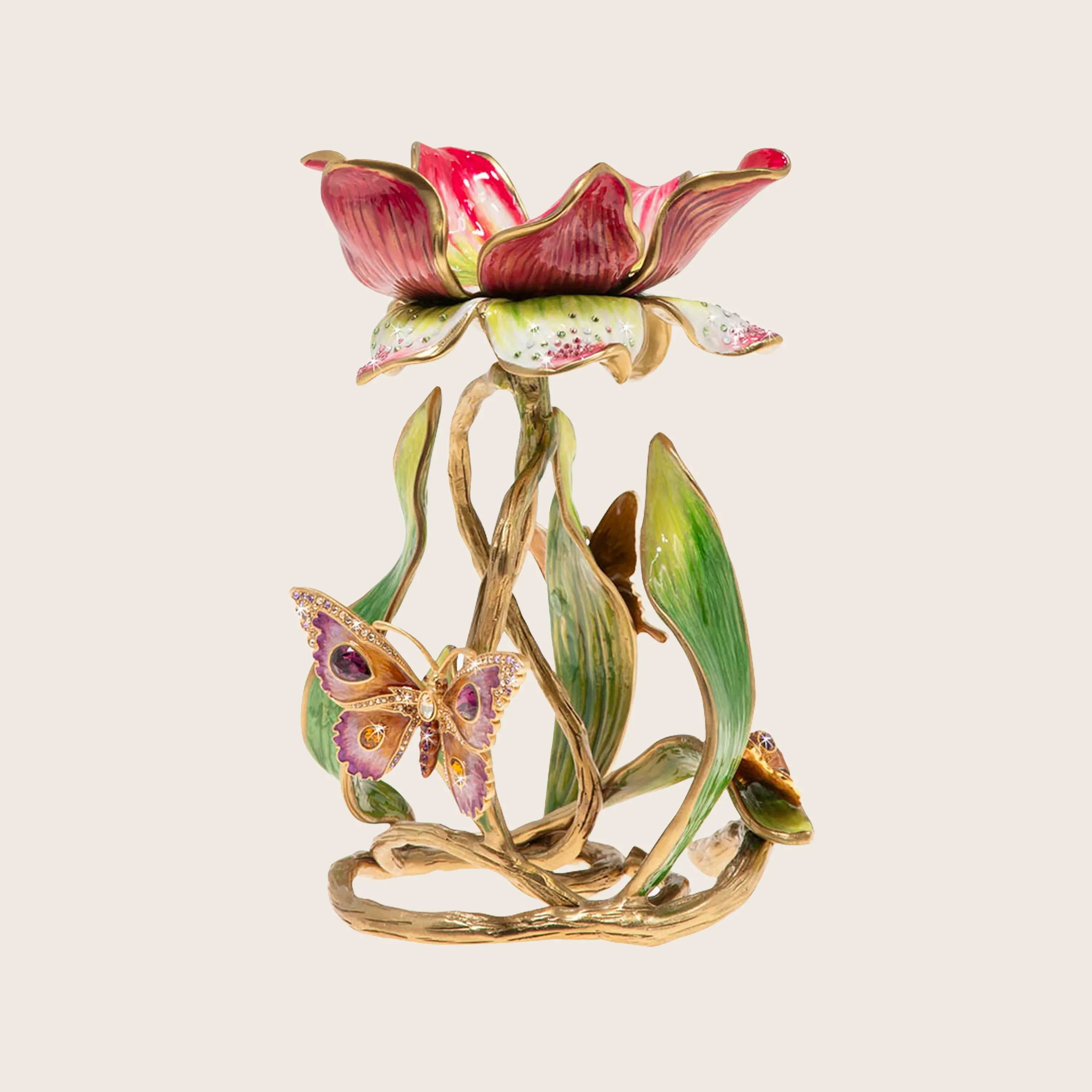 Meredith Floral Pillar Candle Holder - Image 2