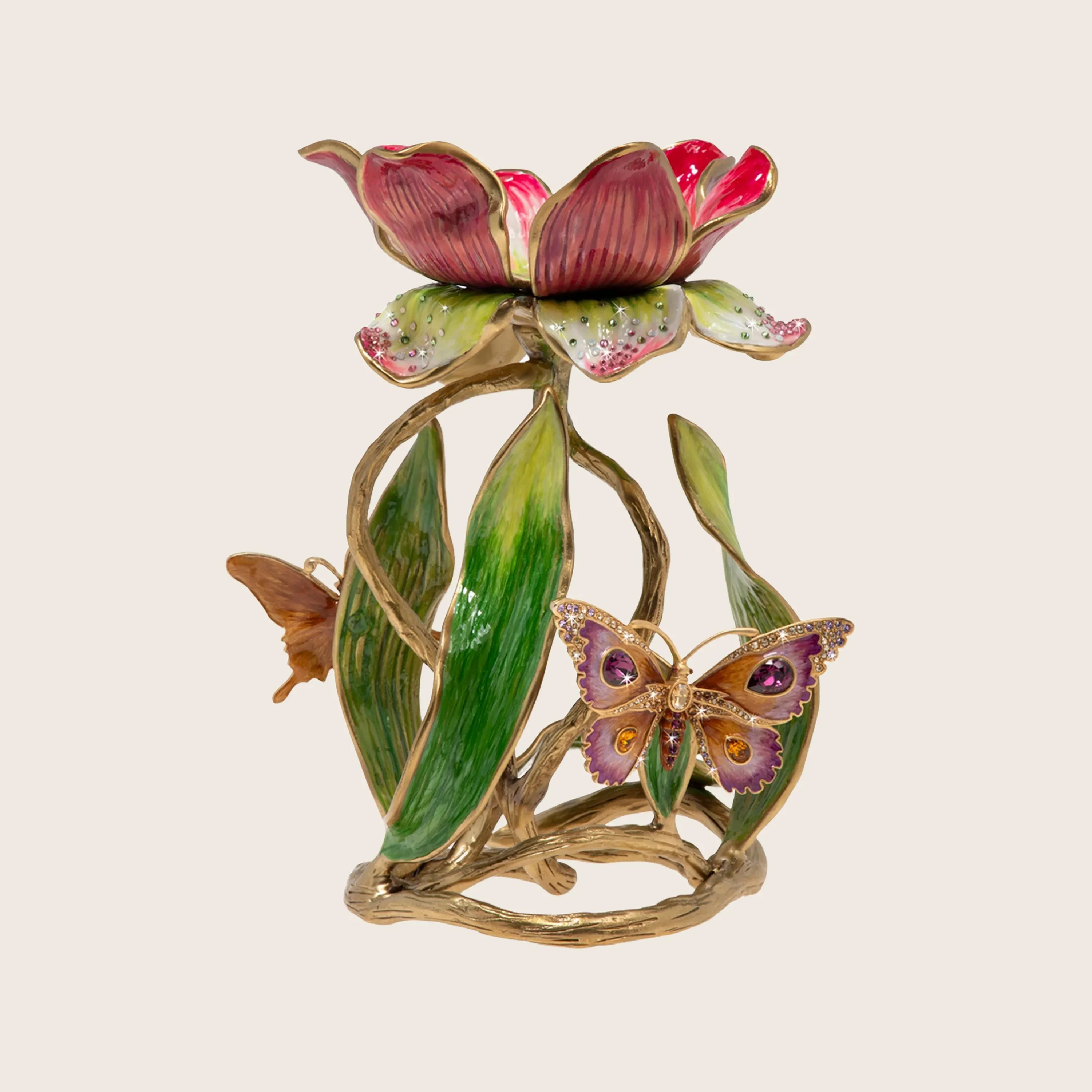 Meredith Floral Pillar Candle Holder - Image 3