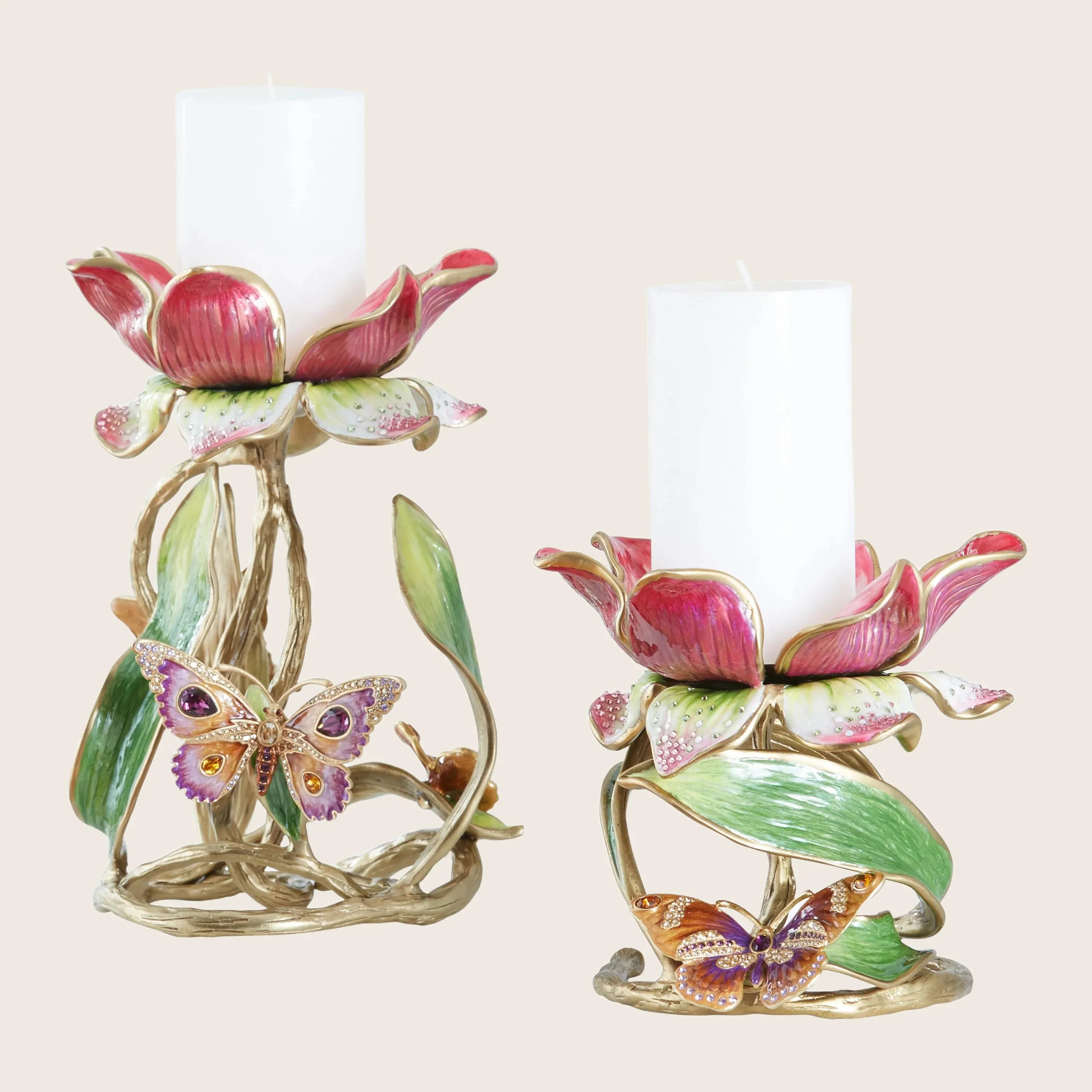 Meredith Floral Pillar Candle Holder - Image 5