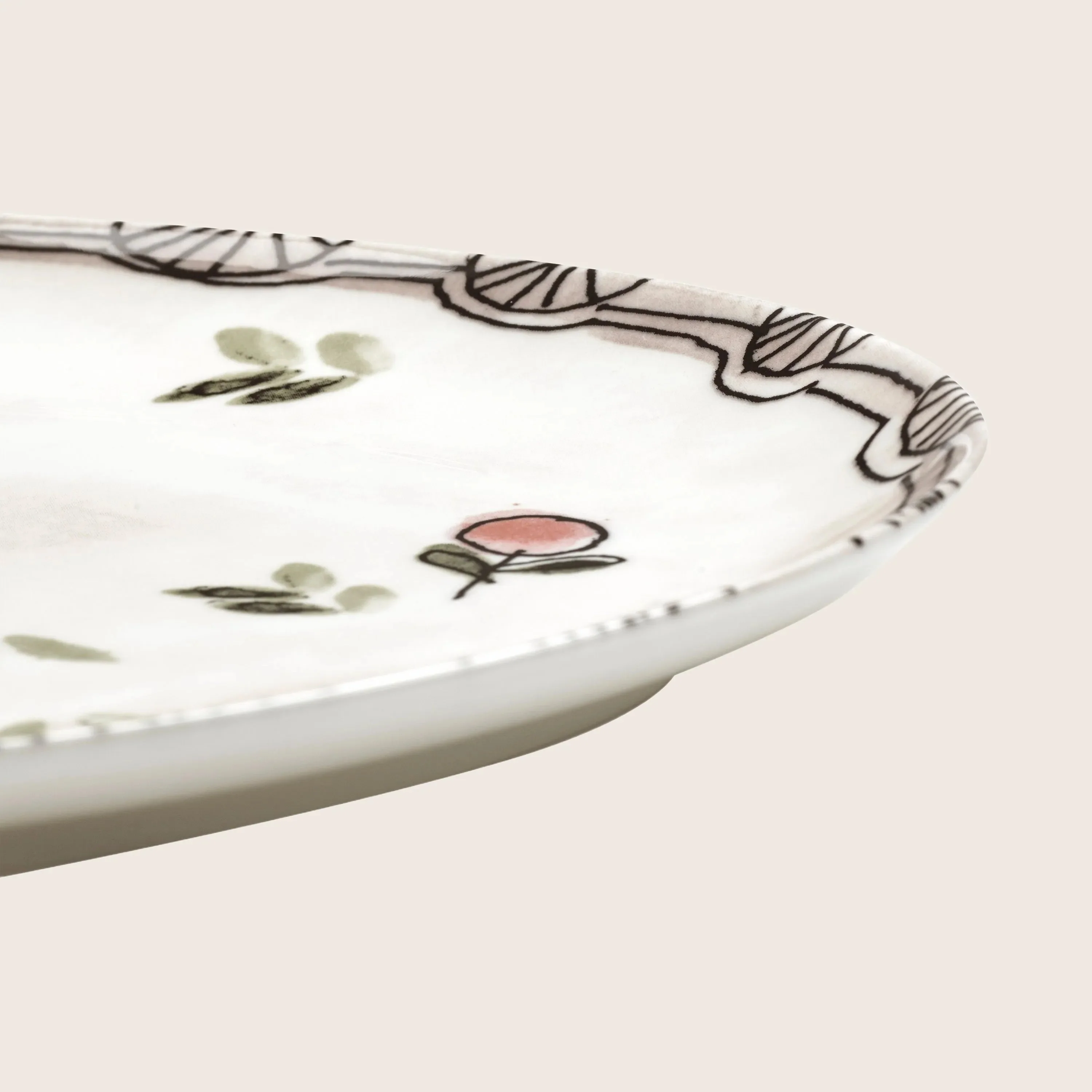 Midnight Flowers Small Oval Serving Plate - Image 5