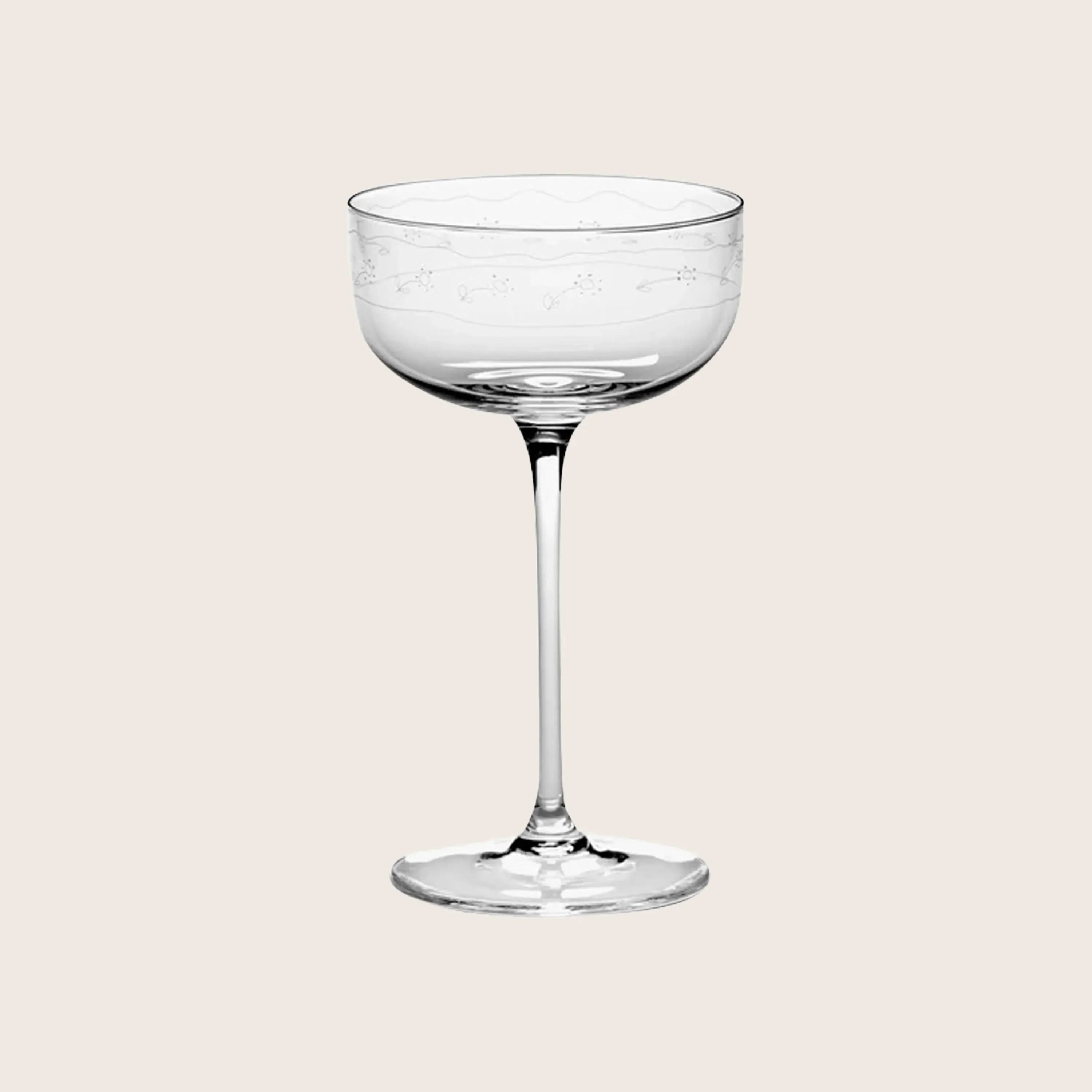 Midnight Flowers Champagne Coupe, Anemone Vaniglia
