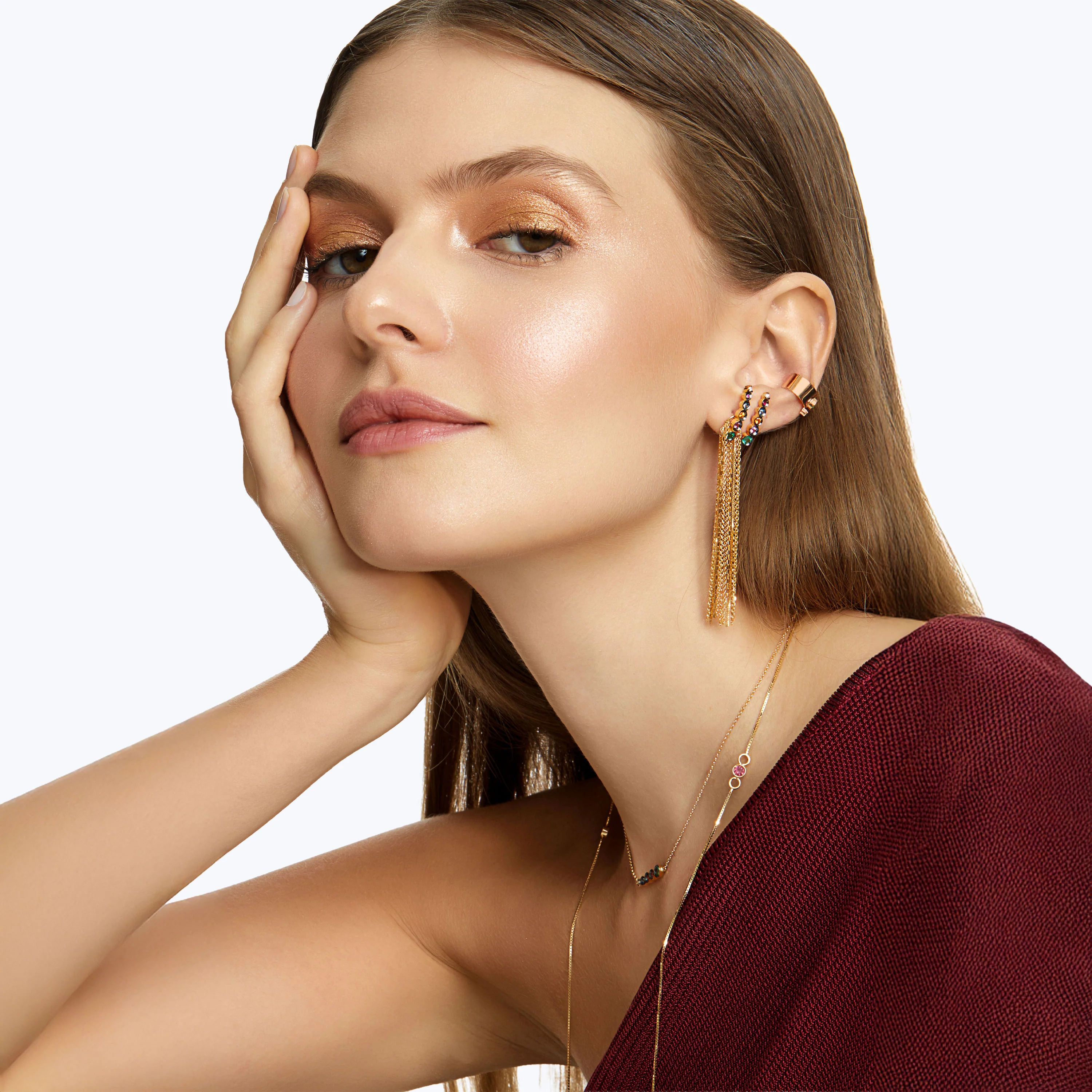 Minimal Gold Fringe Pendant - Image 2