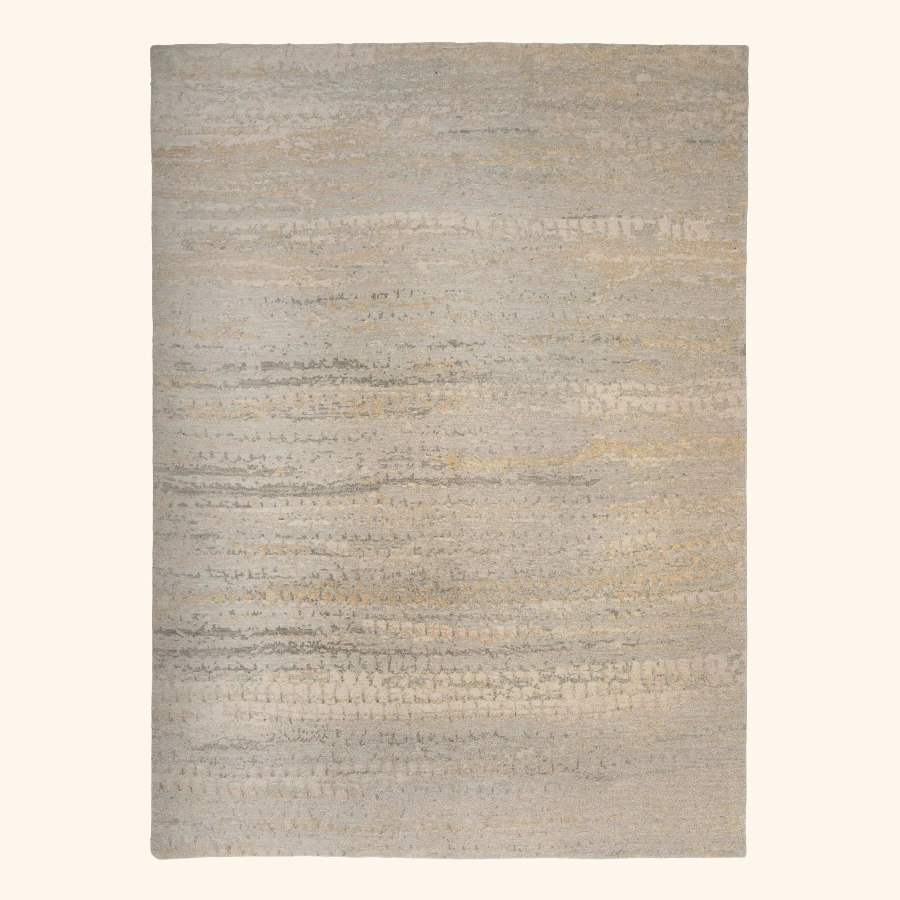 Grey Contemporary Wool Silk Blend Rug - 8' x 10'