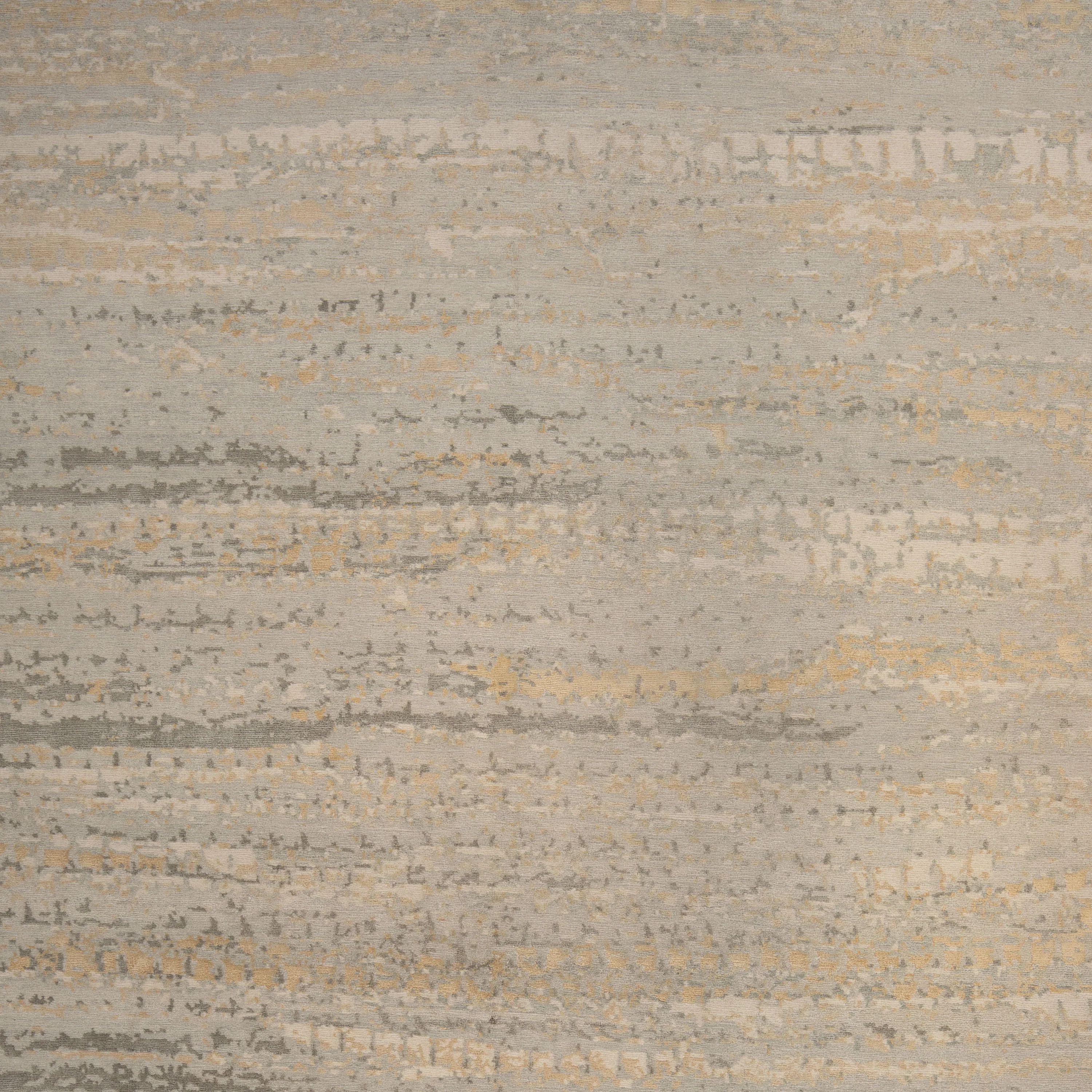 Grey Contemporary Wool Silk Blend Rug - 8' x 10' - Image 2