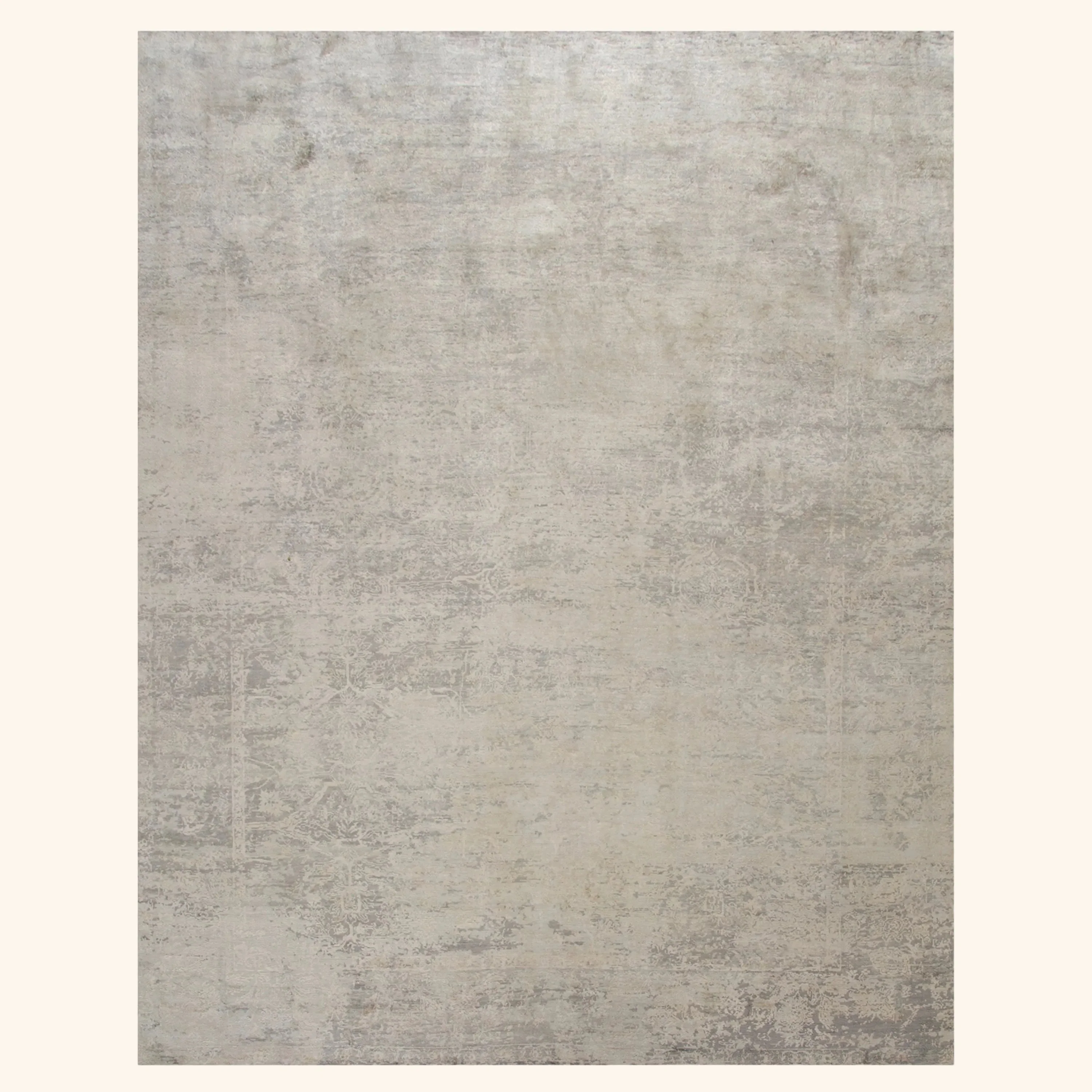 Grey Samoke Modern Silk Rug - 7'11" x 10' - Image 2
