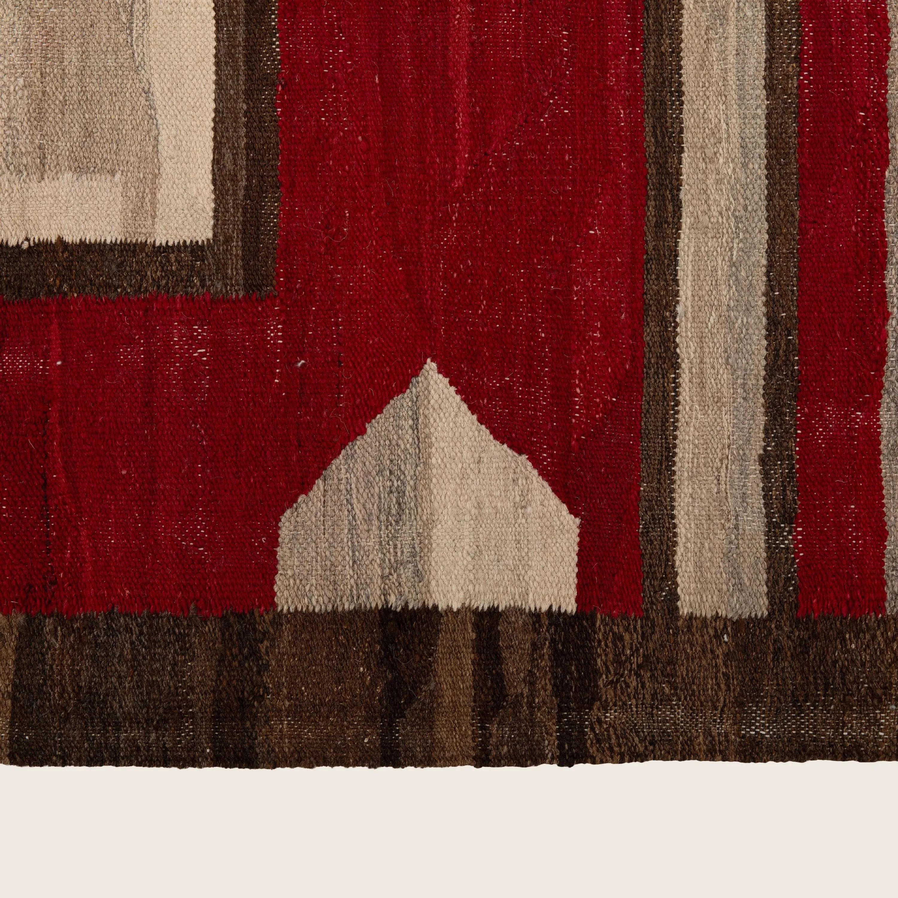 Red Patterned Modern Wool Kilim - 7'11" x 9'6" - Image 5