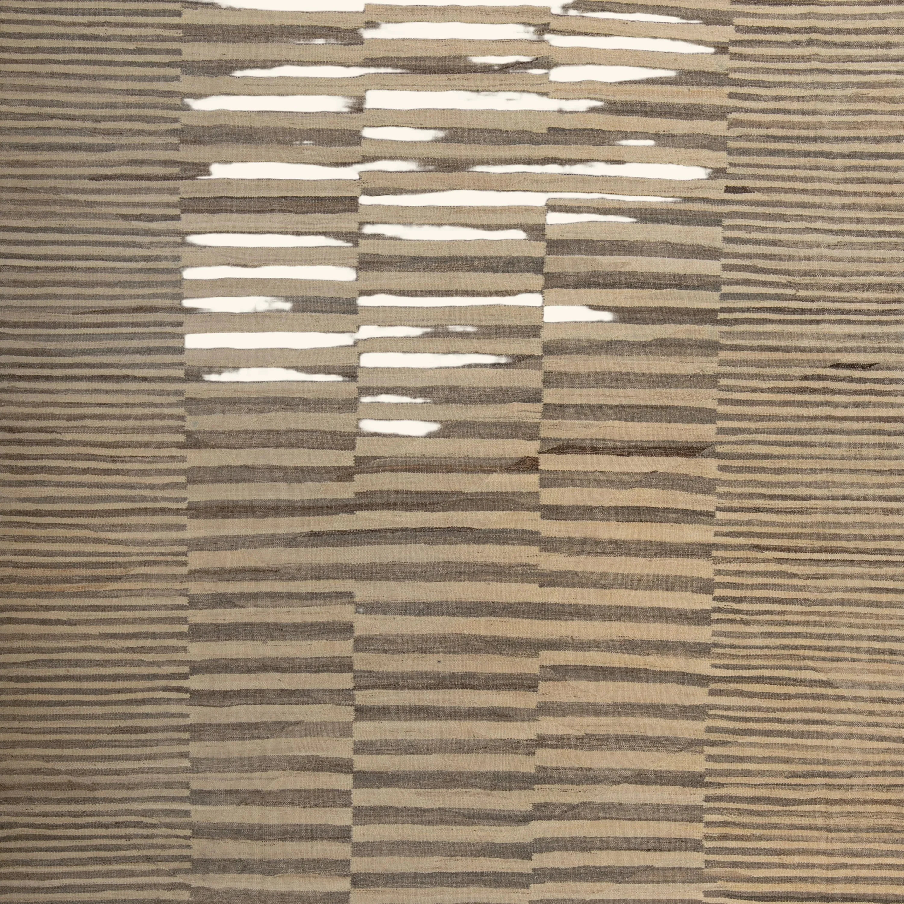 Natural Patterned Modern Wool Kilim - 8'7" x 11'5" - Image 2