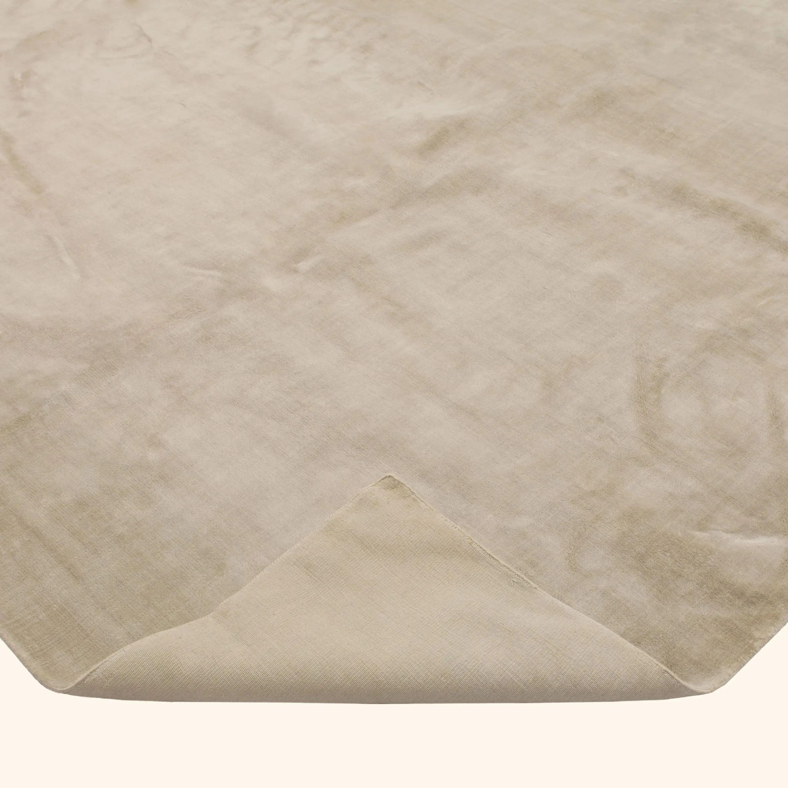 Beige Solid Tibetan NuSilk Rug - 12' x 15' - Image 4