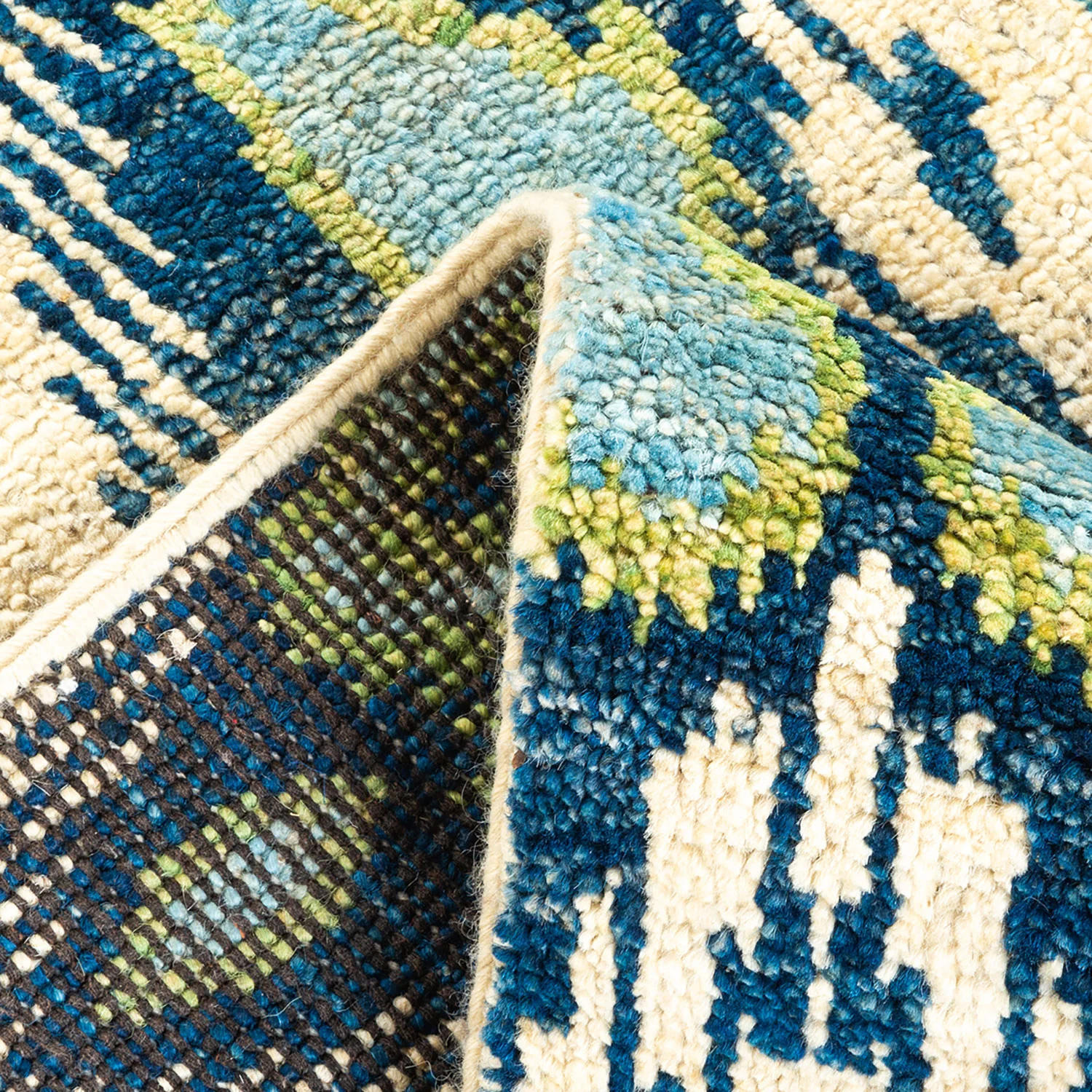 Blue Transitional Wool Runner - 2'7" x 10'10" - Image 7