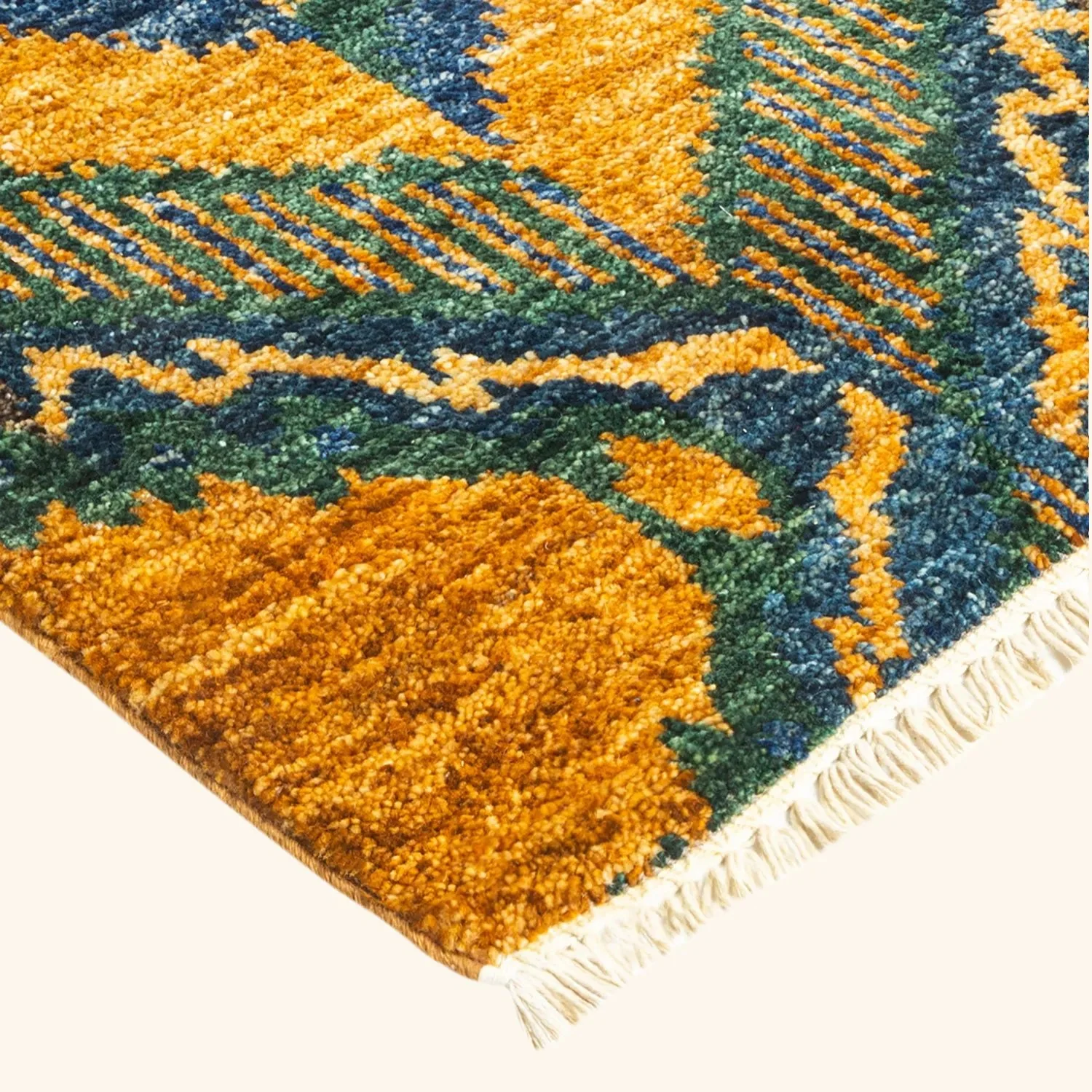 Yellow Transitional Wool Rug - 6' x 9'1" - Image 2