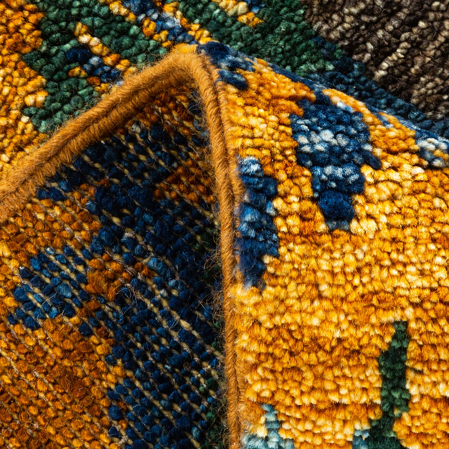 Yellow Transitional Wool Rug - 6' x 9'1" - Image 6
