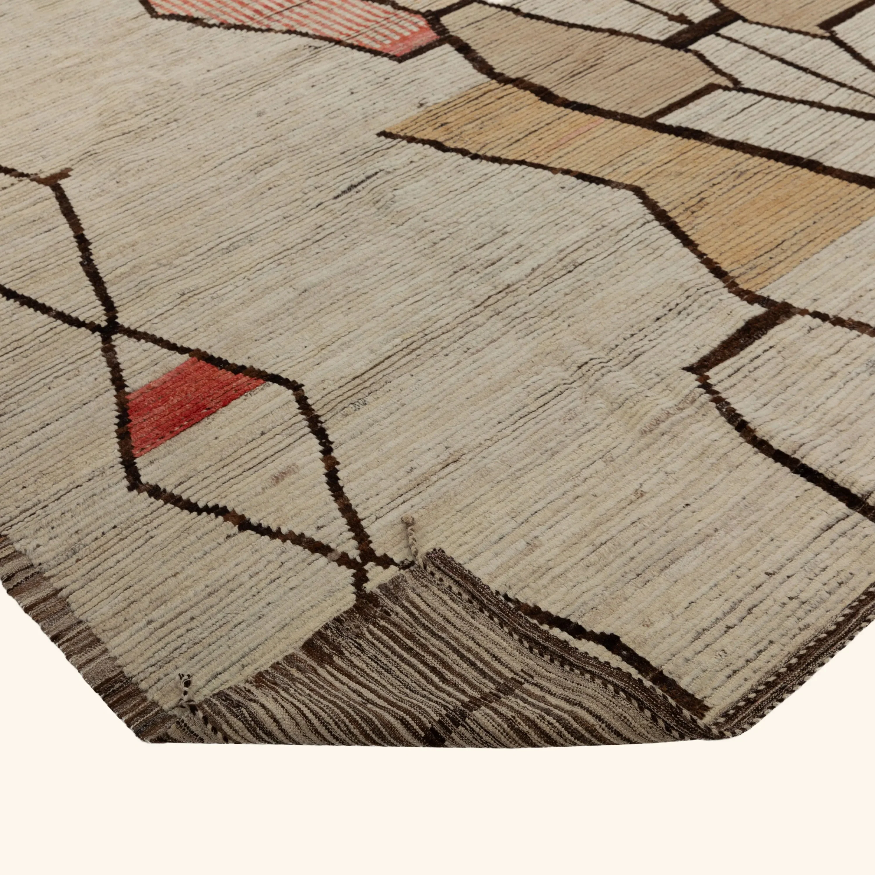 Natural Patterned Modern Wool Rug - 12'3" x 13' - Image 4