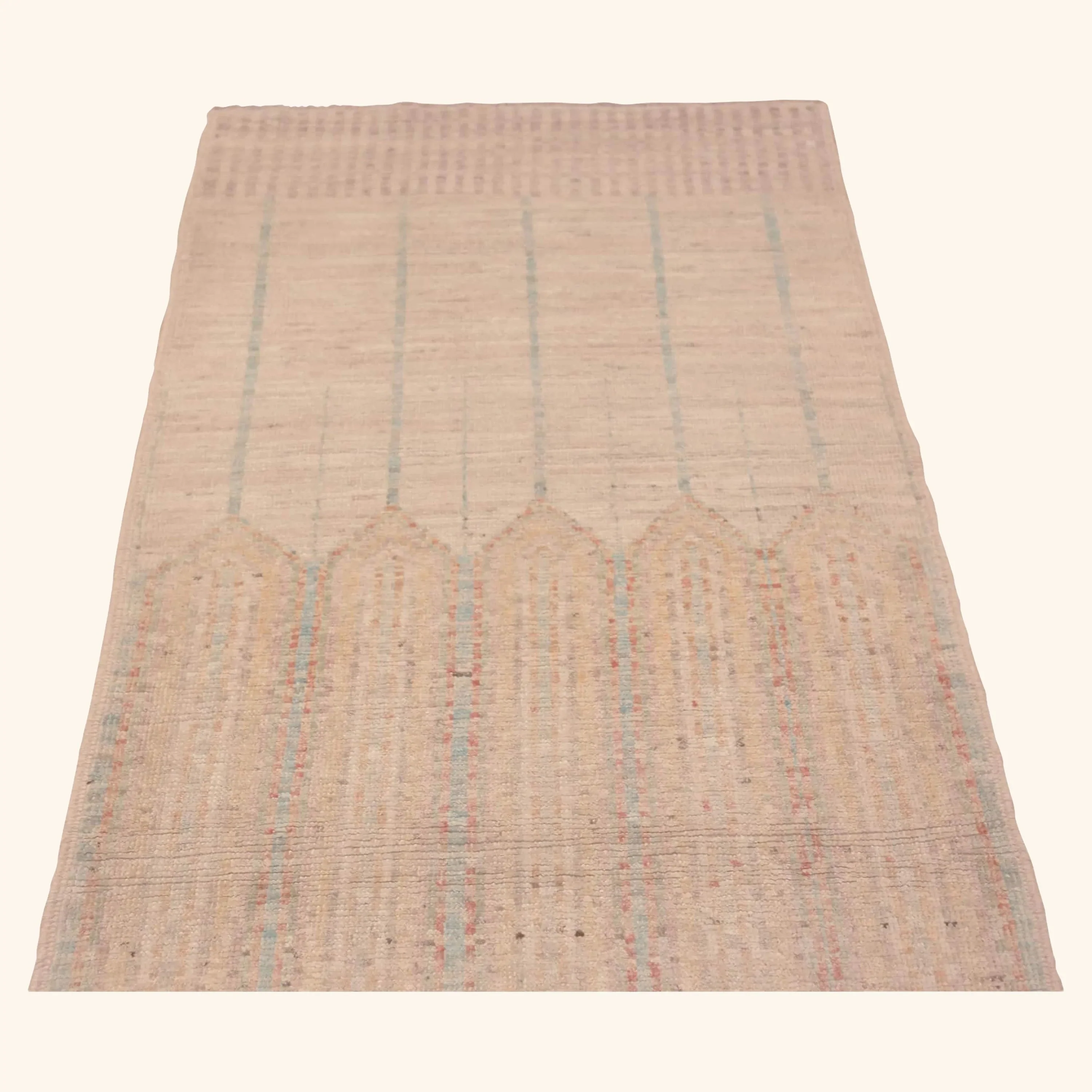 Beige Zameen Modern Wool Runner - 3' x 9'7" - Image 4