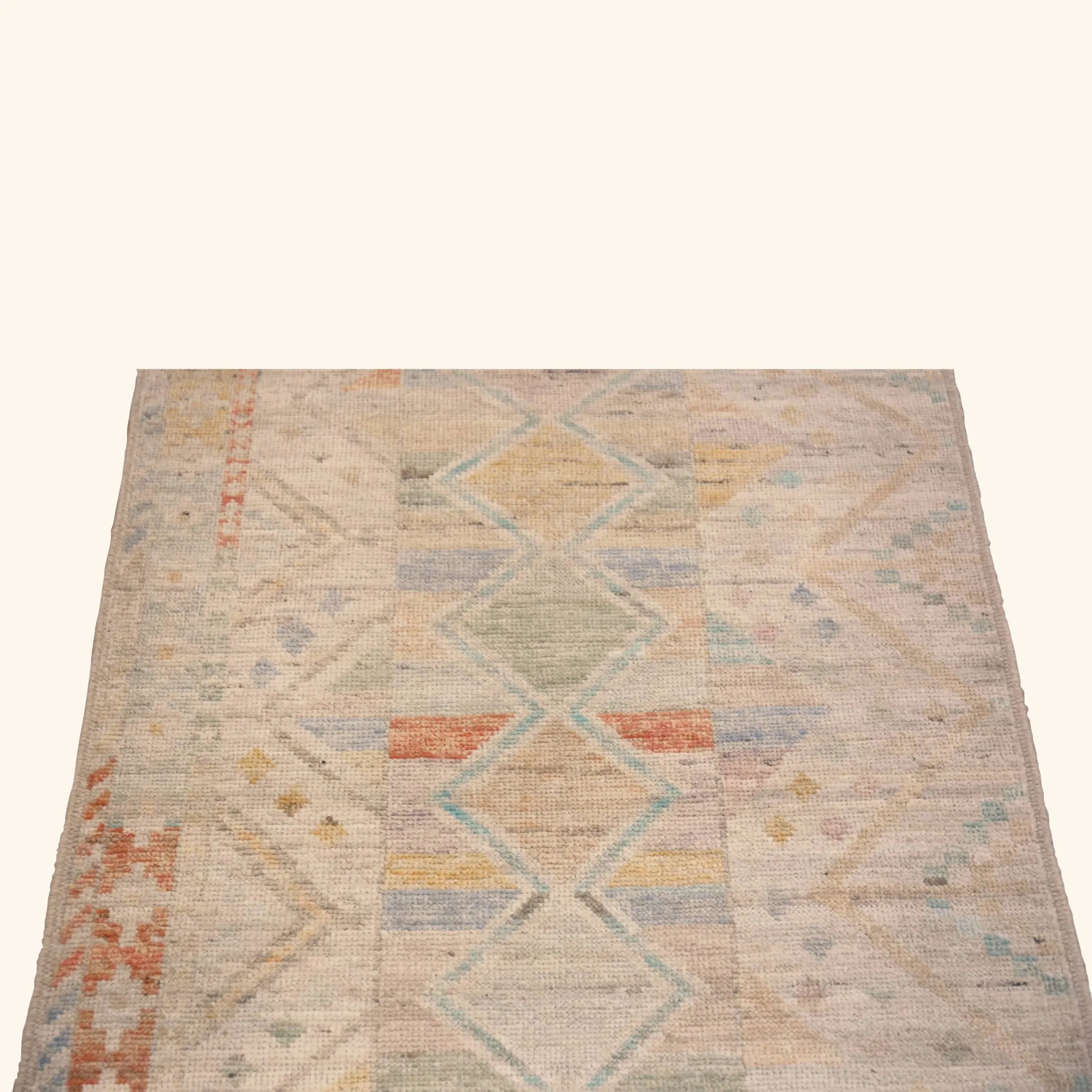 Multicolored Zameen Modern Wool Runner - 3' x 13' - Image 5