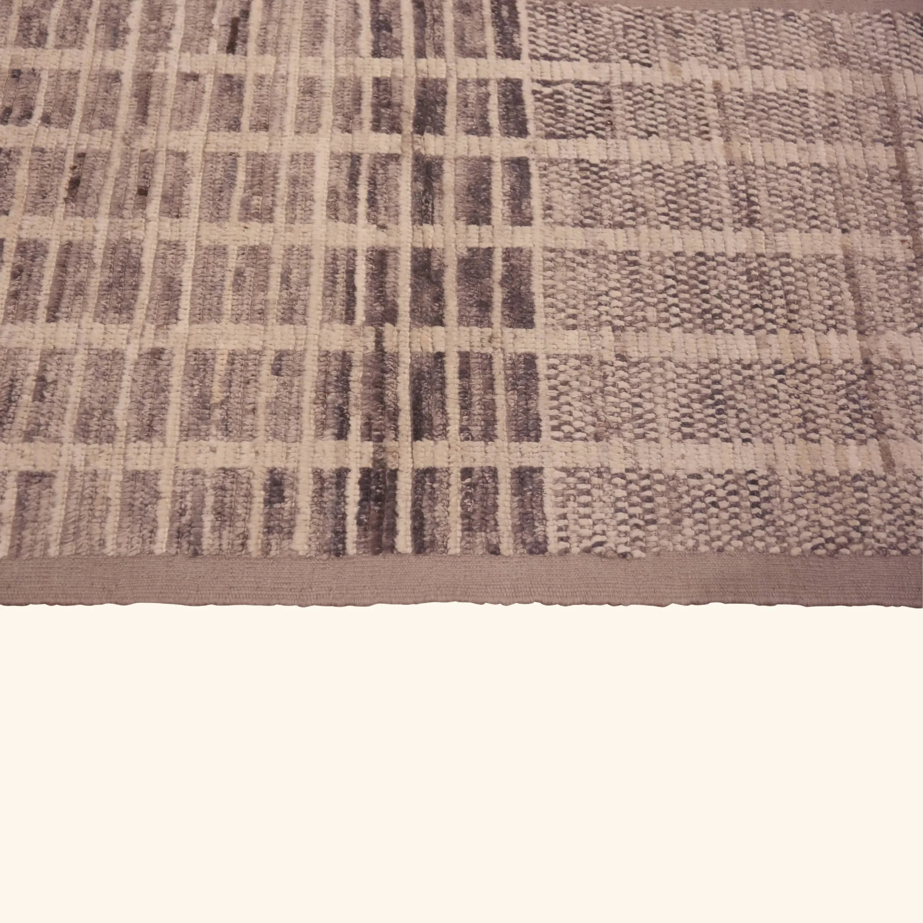 Brown & Grey Zameen Modern Wool Runner - 2'11" x 12'8" - Image 3