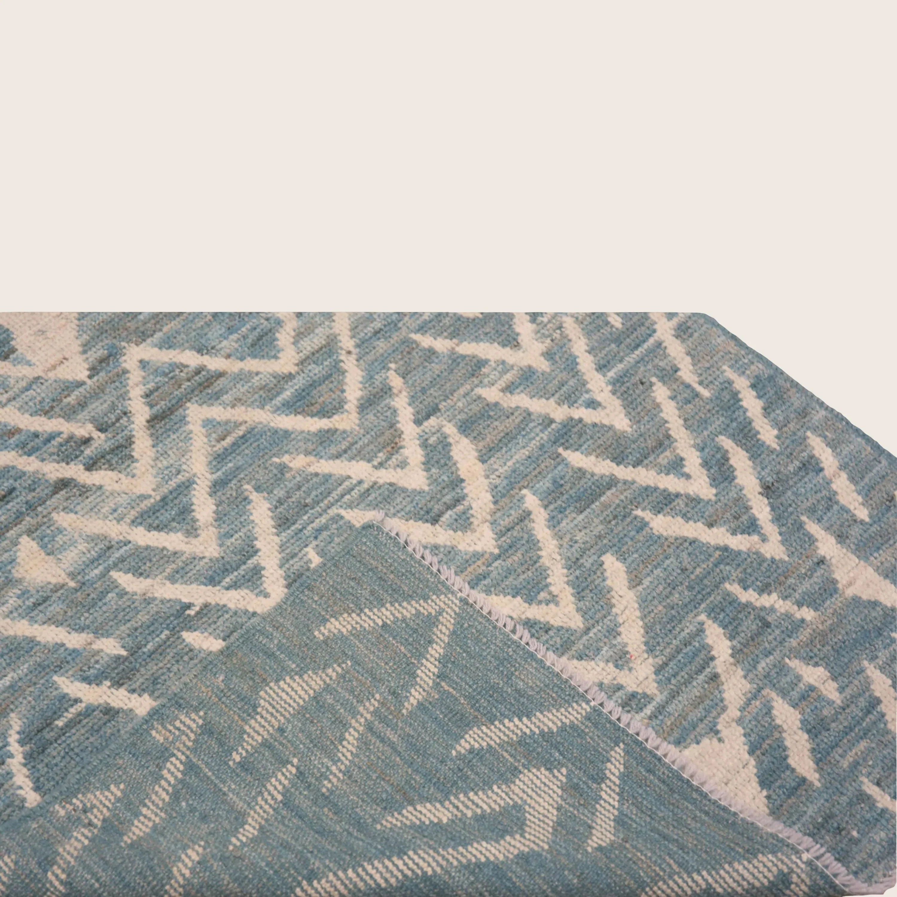 Blue Zameen Modern Wool Runner - 3' x 10'8" - Image 6