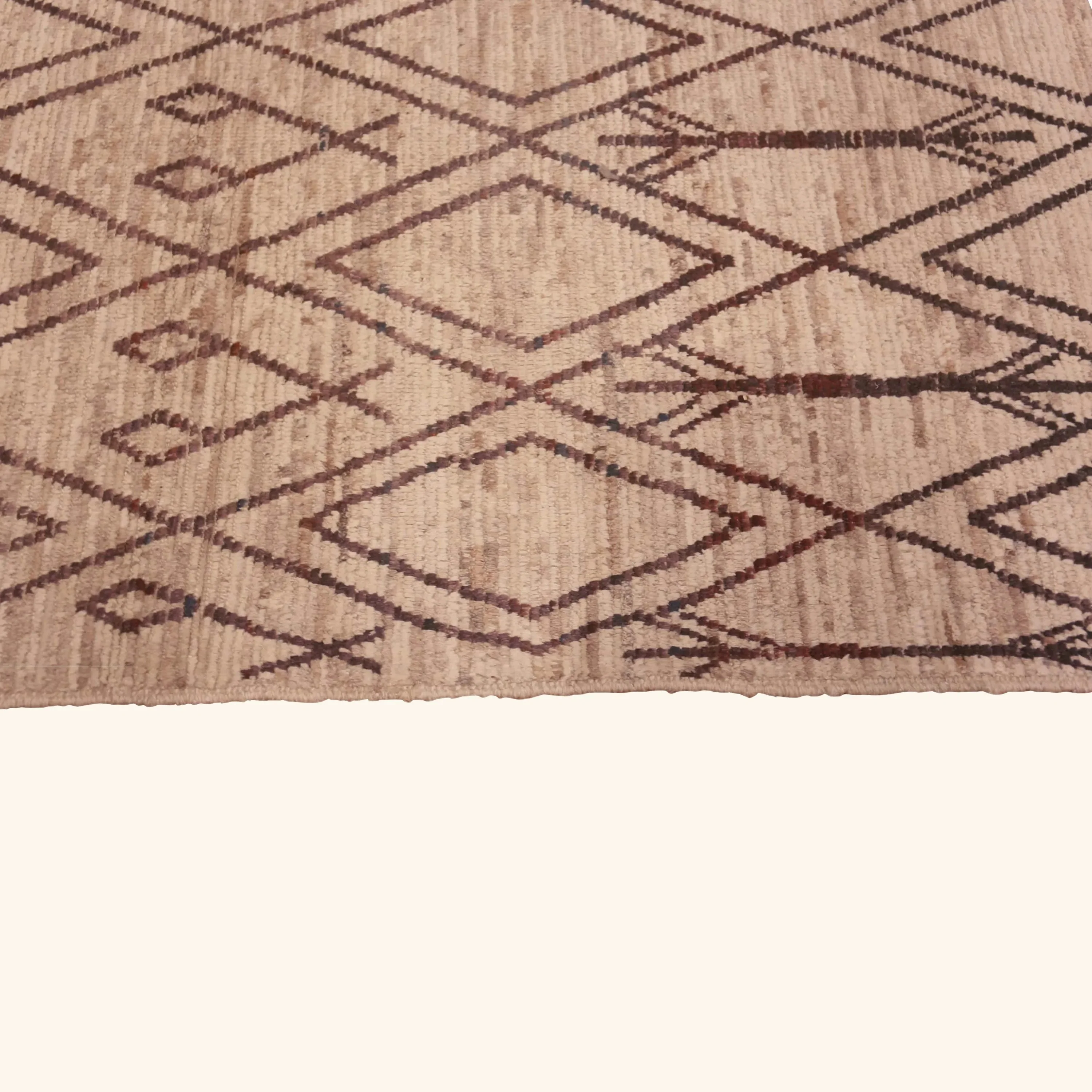 Brown Zameen Modern Wool Runner - 3'4" x 10'6" - Image 3
