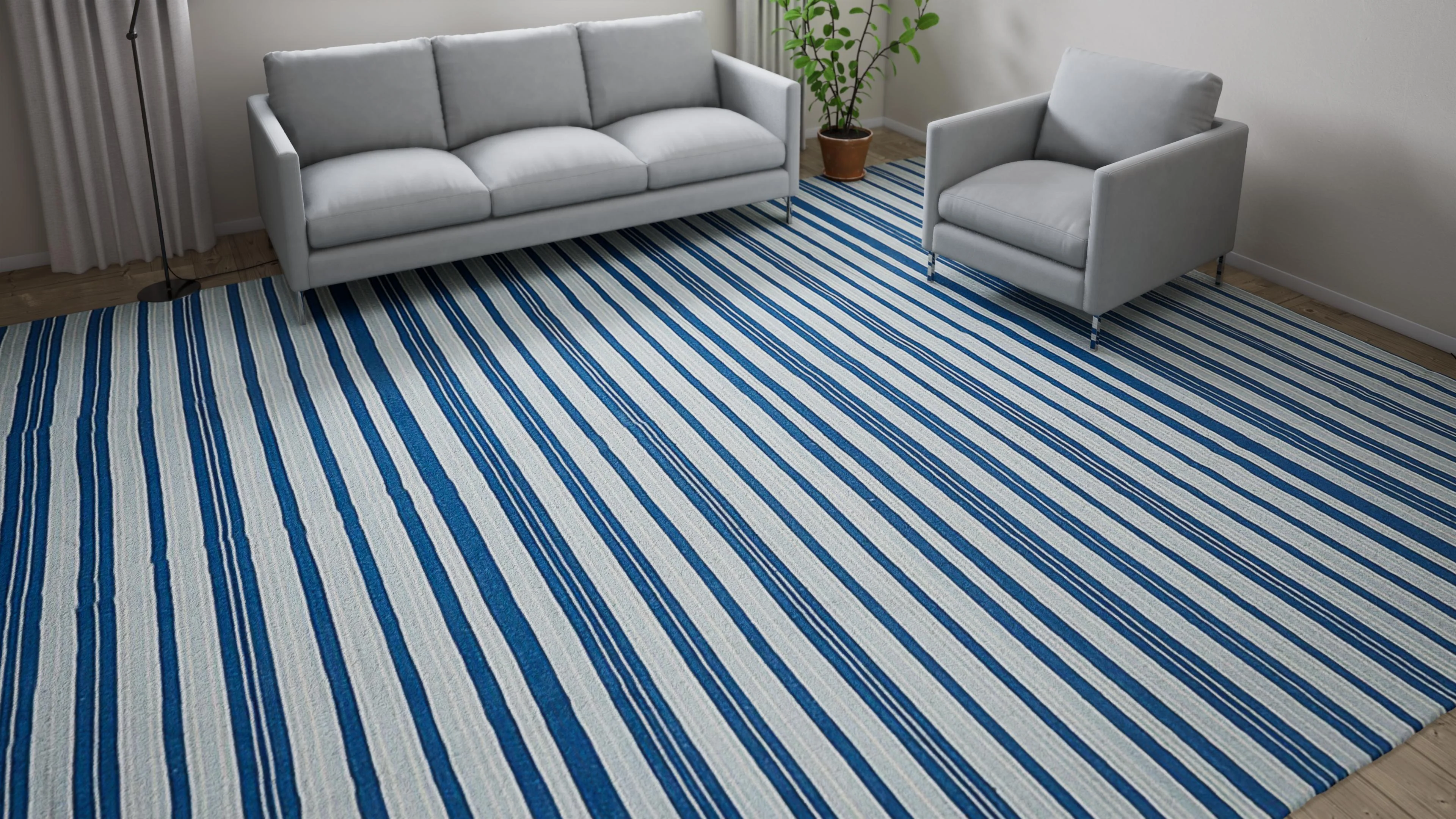 Blue Flatweave Wool Rug - 12' x 15' - Image 6