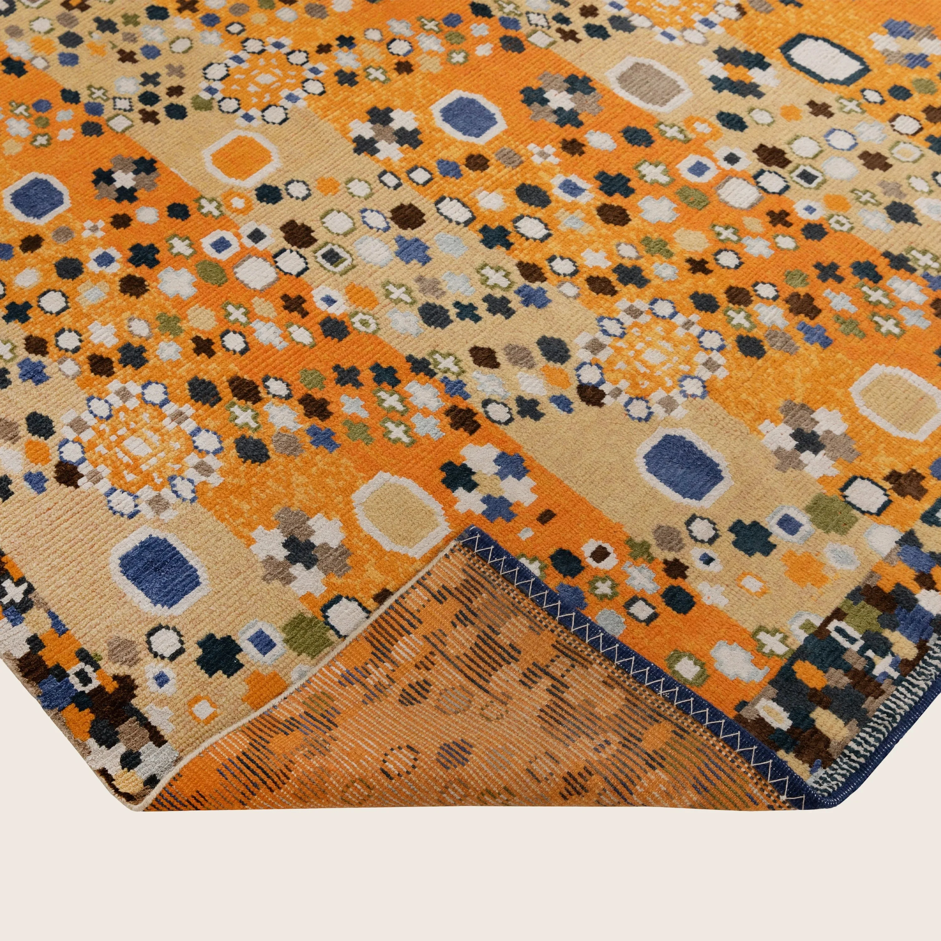Multicolored Swedish-Inspired Wool Rug - 10'2" x 14'1" - Image 5