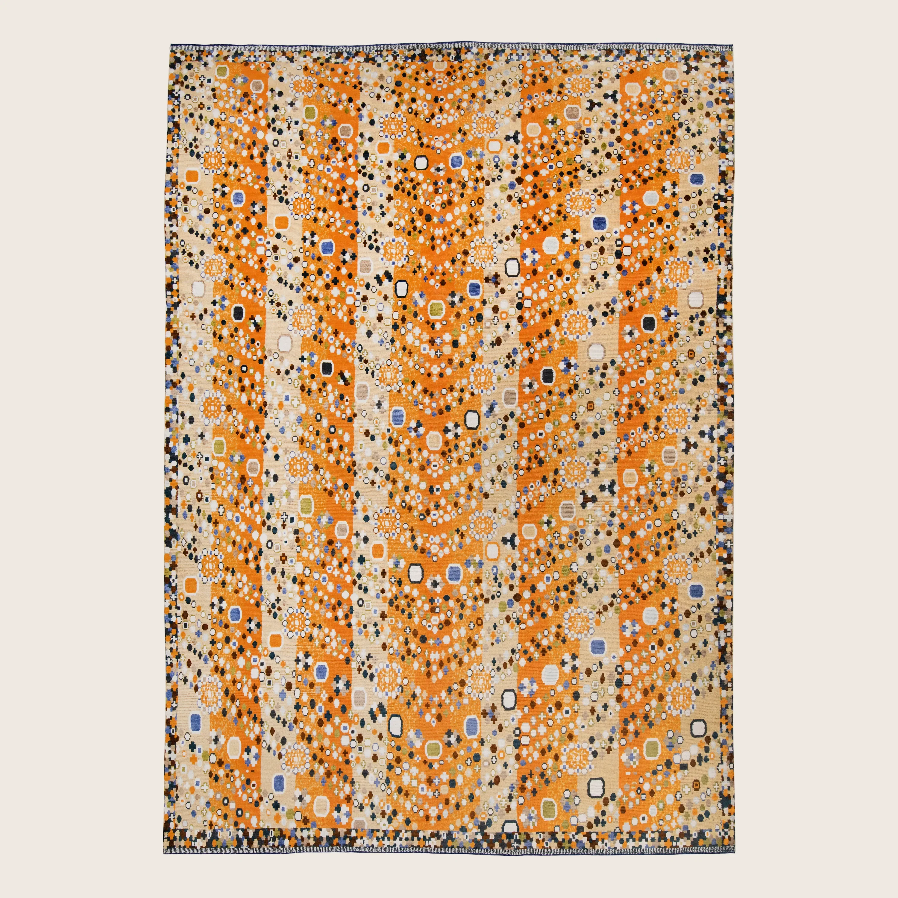 Multicolored Swedish-Inspired Wool Rug - 10'2" x 14'1" - Image 6